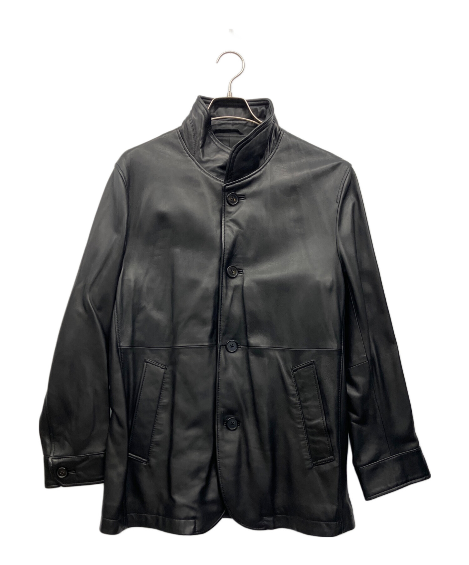 中古・古着通販】D'URBAN (ダーバン) ラムレザーコート ブラック