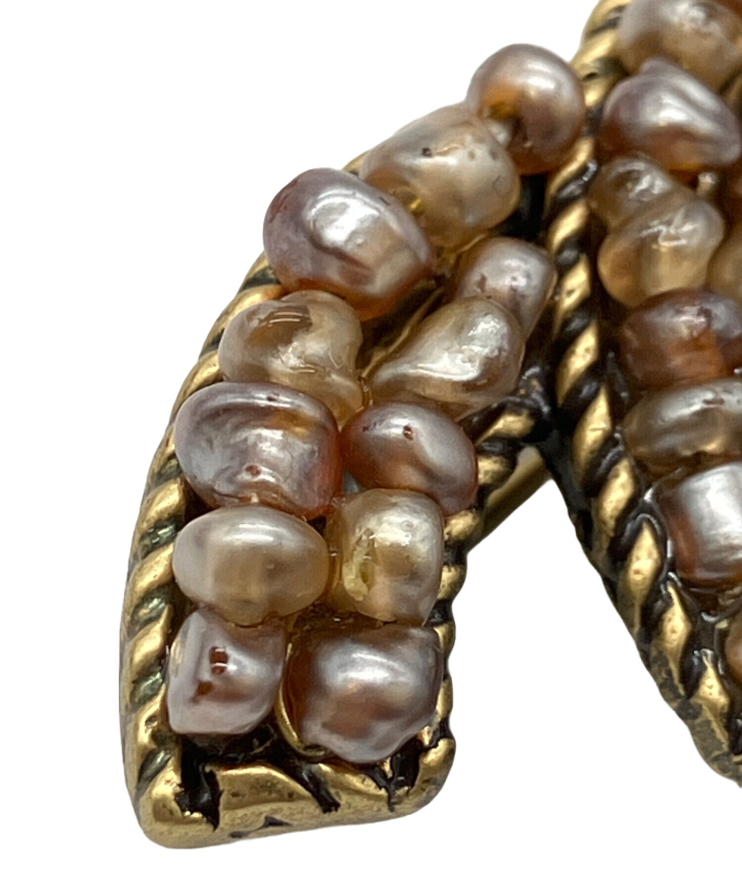 中古・古着通販】CHANEL (シャネル) ブローチ ブラウン×ゴールド