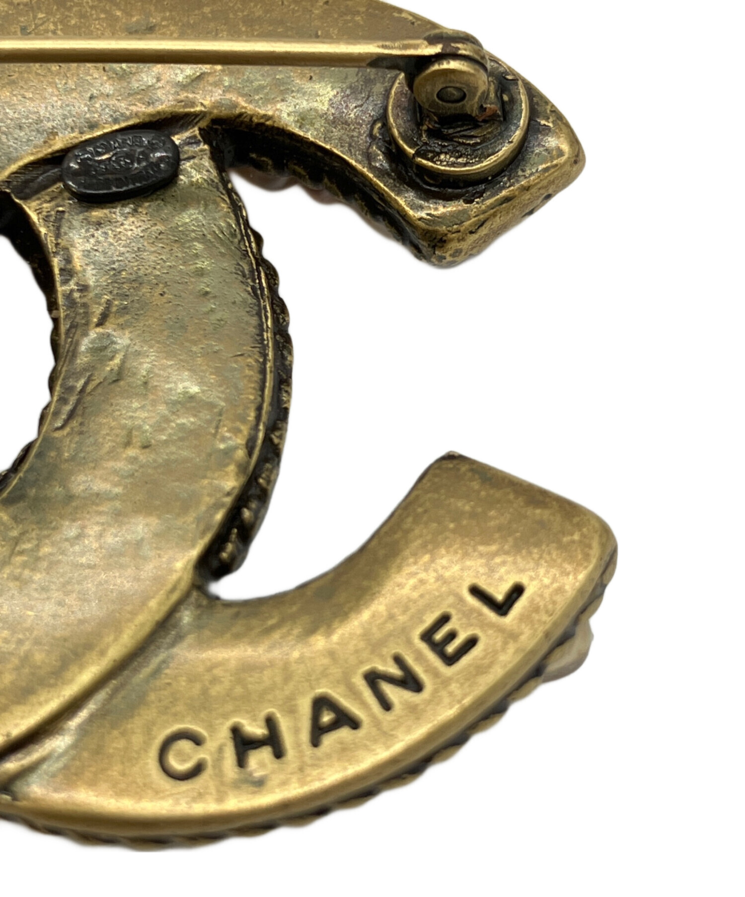 中古・古着通販】CHANEL (シャネル) ブローチ ブラウン×ゴールド