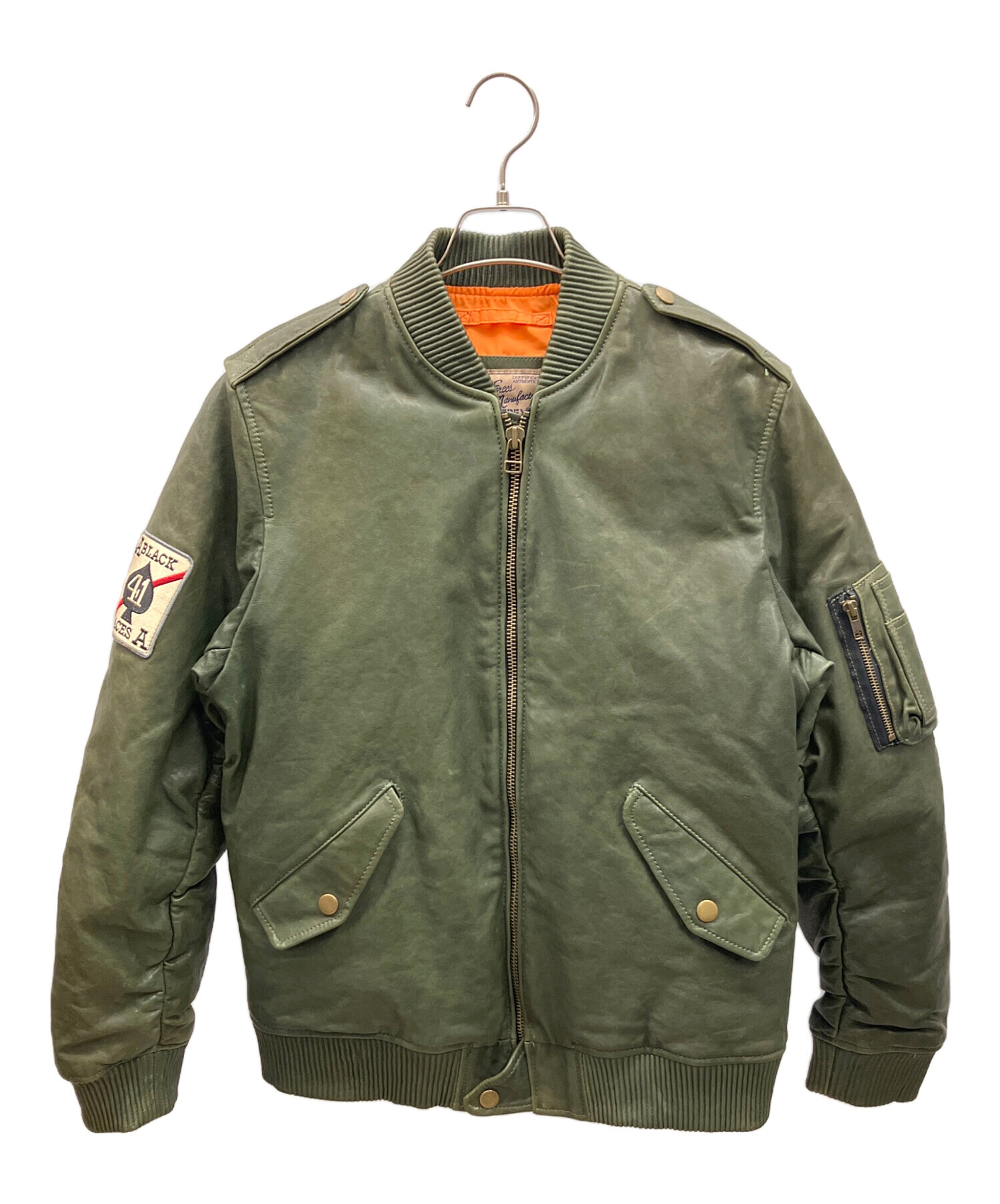 中古・古着通販】AVIREX (アヴィレックス) レザージャケット オリーブ