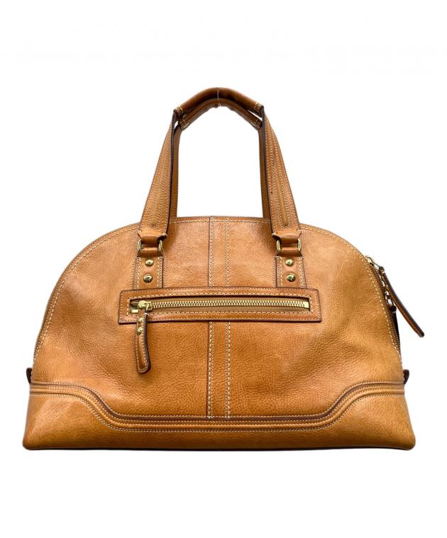 中古・古着通販】COACH (コーチ) レザーハンドバッグ ブラウン