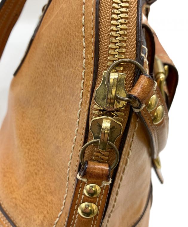 中古・古着通販】COACH (コーチ) レザーハンドバッグ ブラウン