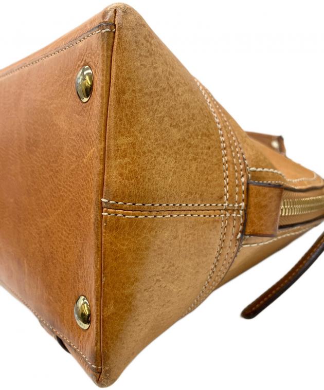中古・古着通販】COACH (コーチ) レザーハンドバッグ ブラウン