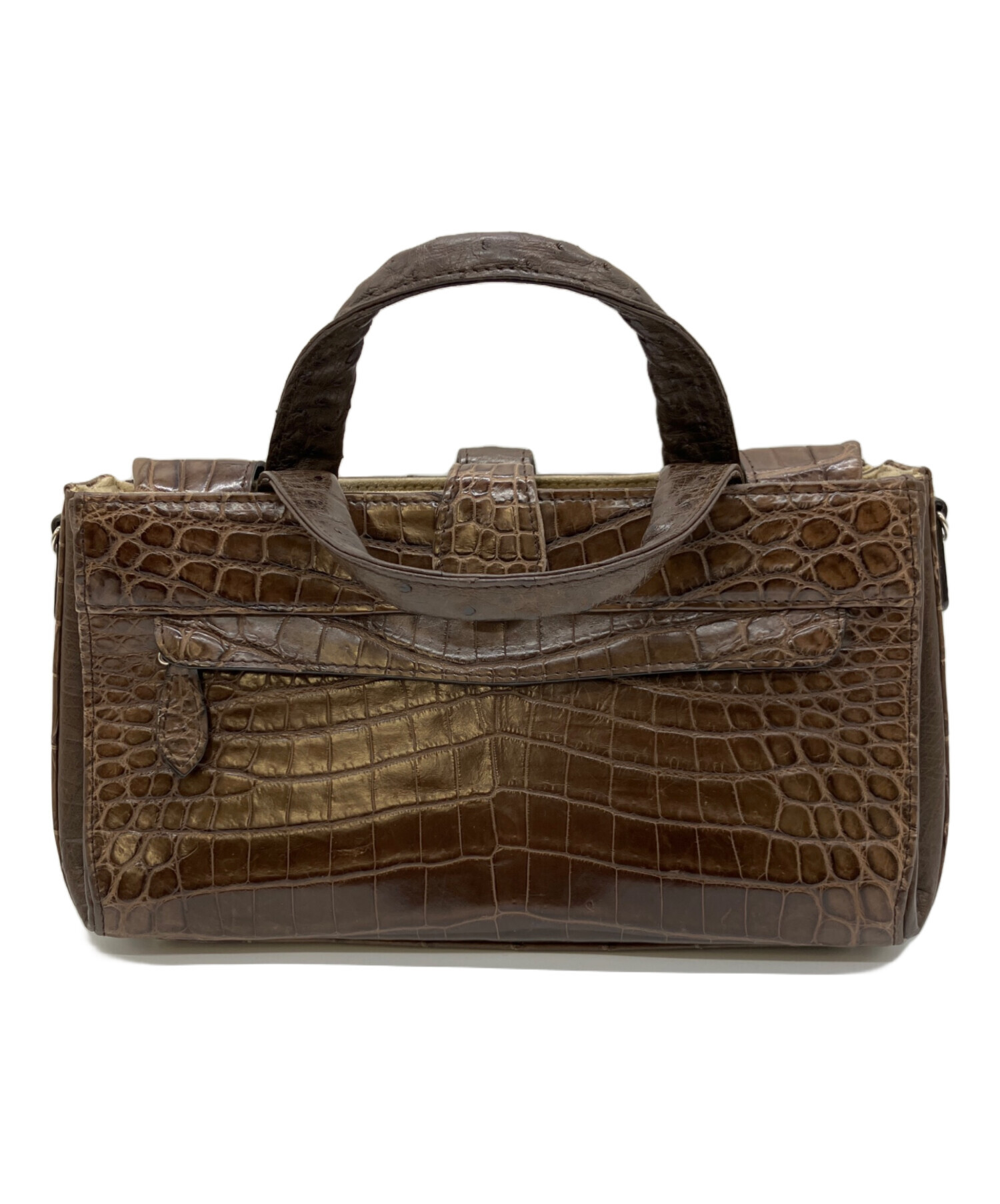 【未使用】グレ　gres 　クロコダイル　本革　ハンドバッグ 中古・古着通販】GRES (グレ) ハンドバッグ｜ブランド・古着通販