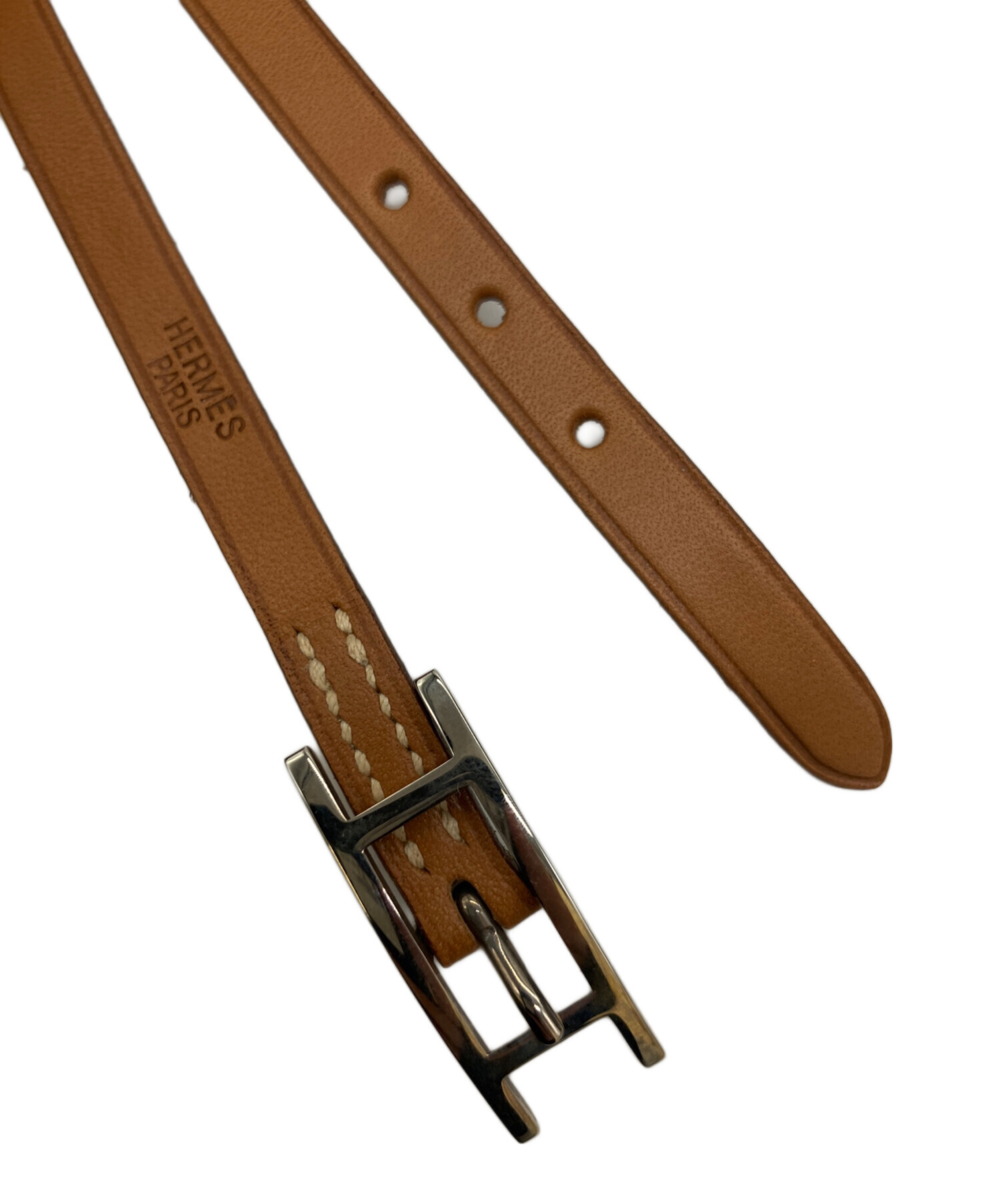 HERMÈS ブラウンレザーブレスレット（箱なし） 中古・古着通販】HERMES (エルメス) レザーブレスレット ブラウン