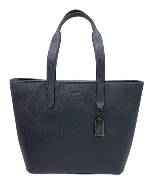 中古・古着通販】COACH (コーチ) レザートートバッグ ネイビー