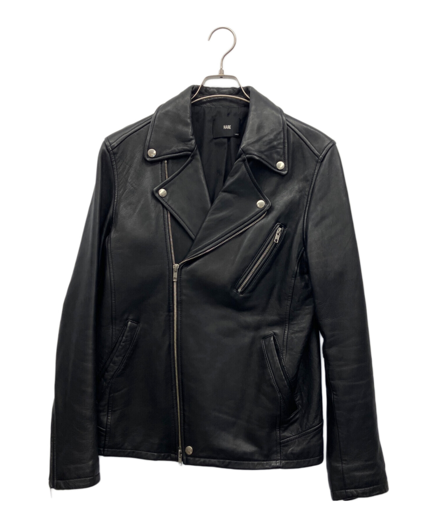 中古・古着通販】HARE (ハレ) ライダースジャケット ブラック サイズ:L