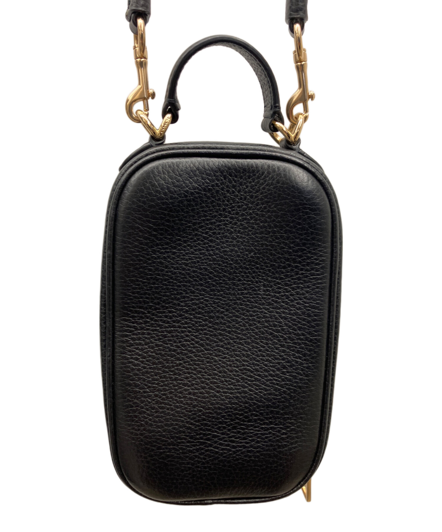 中古・古着通販】COACH (コーチ) ショルダーバッグ ブラック×ゴールド 