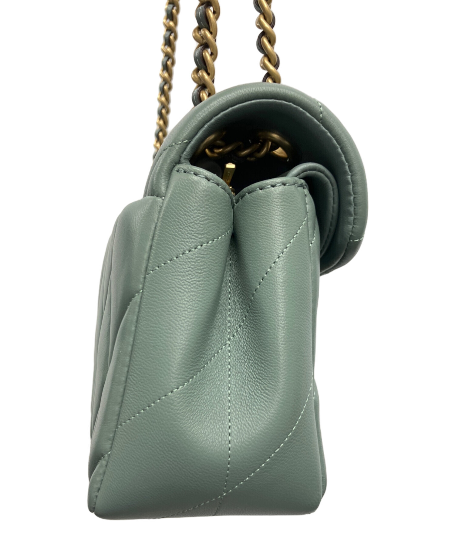 中古・古着通販】COACH (コーチ) チェーンショルダーバッグ セージ