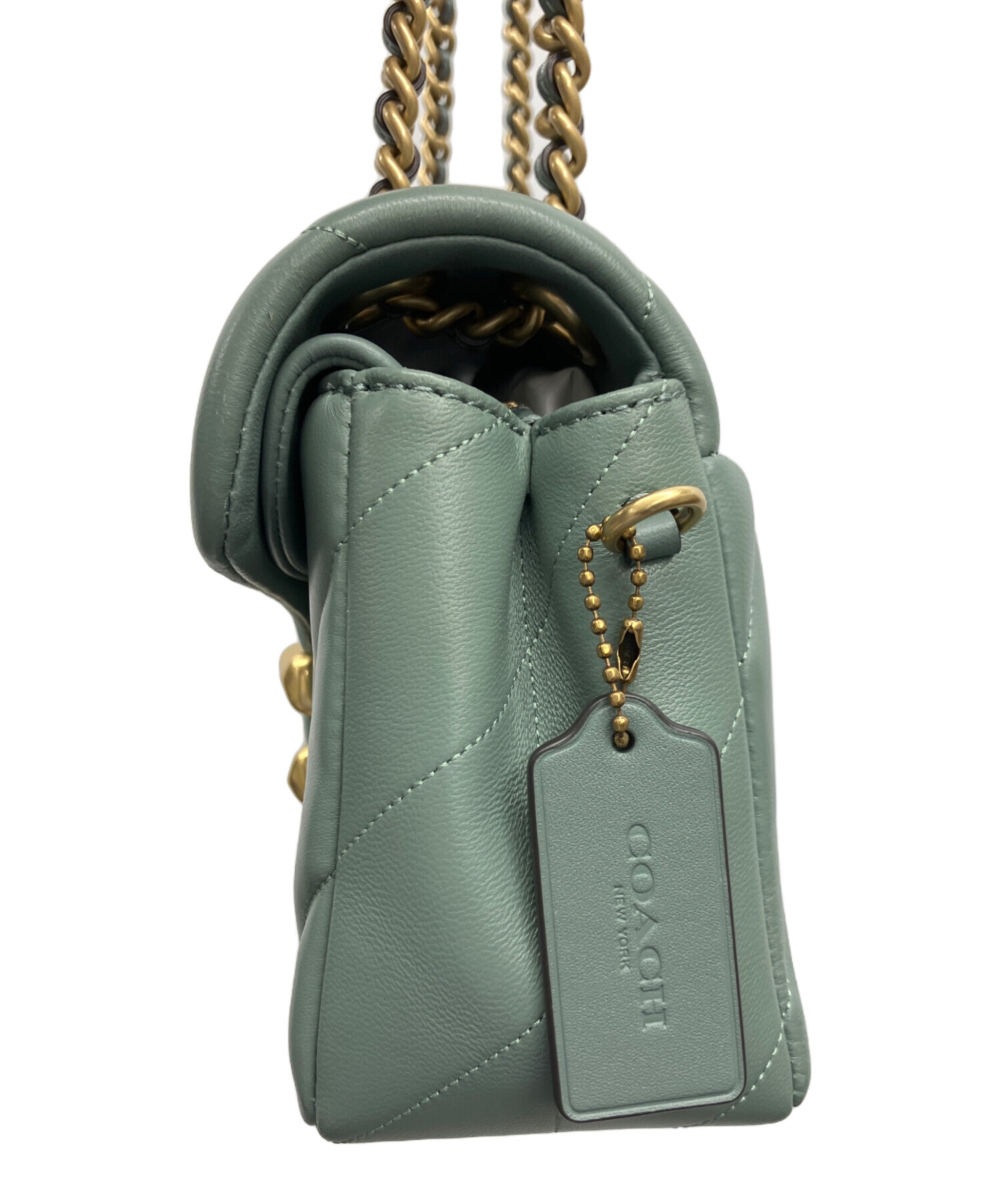 中古・古着通販】COACH (コーチ) チェーンショルダーバッグ セージ