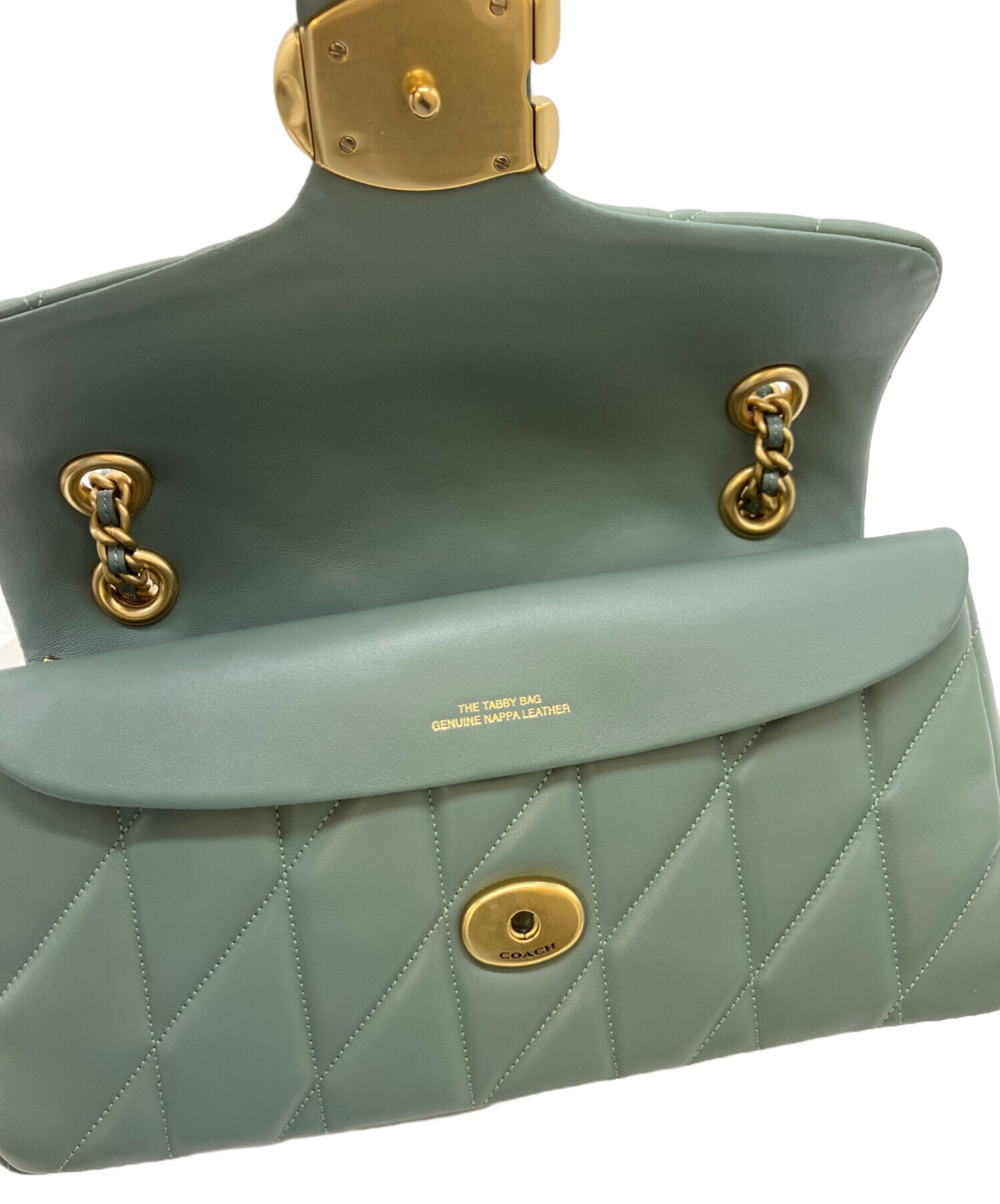 中古・古着通販】COACH (コーチ) チェーンショルダーバッグ セージ