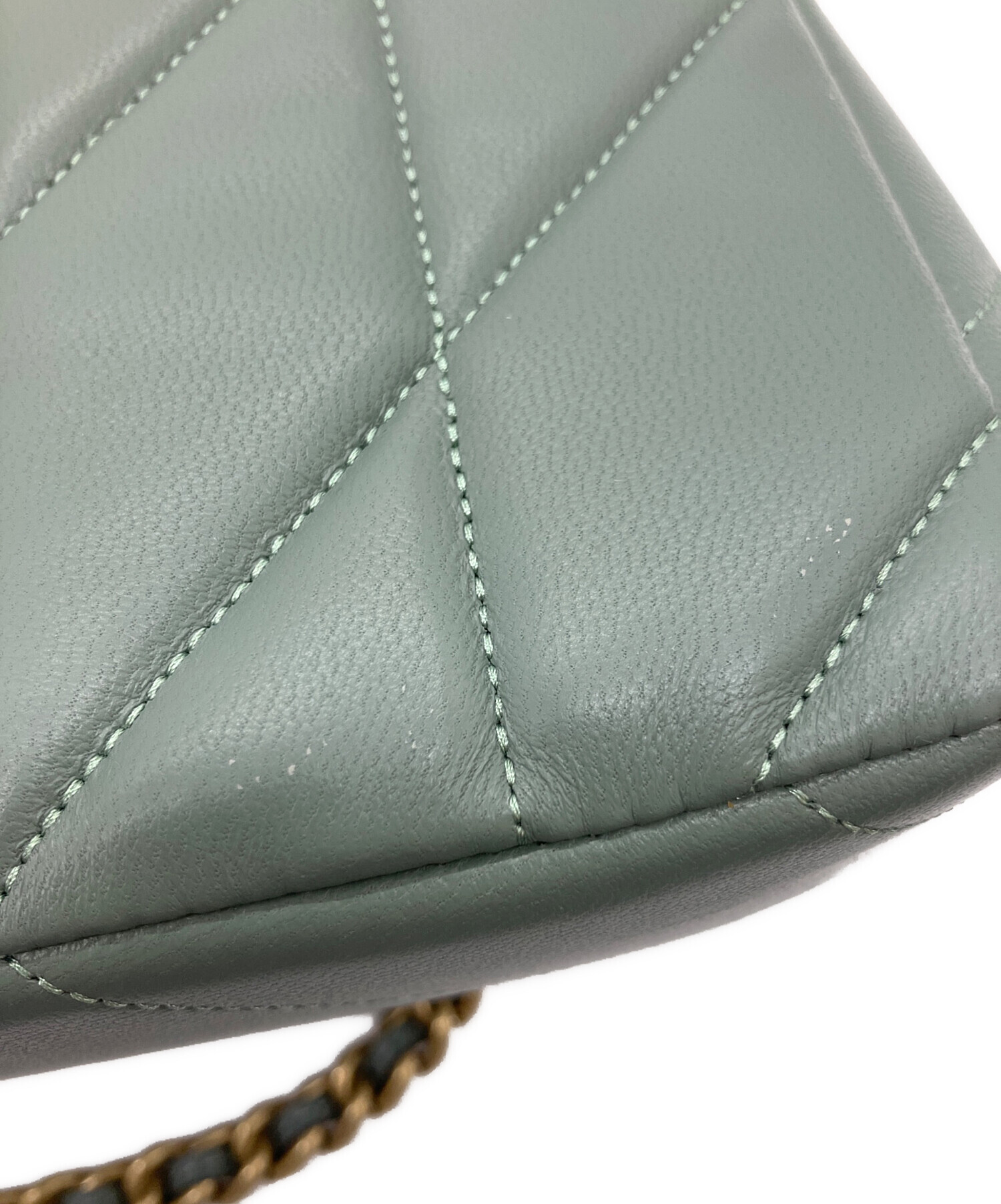 中古・古着通販】COACH (コーチ) チェーンショルダーバッグ セージ