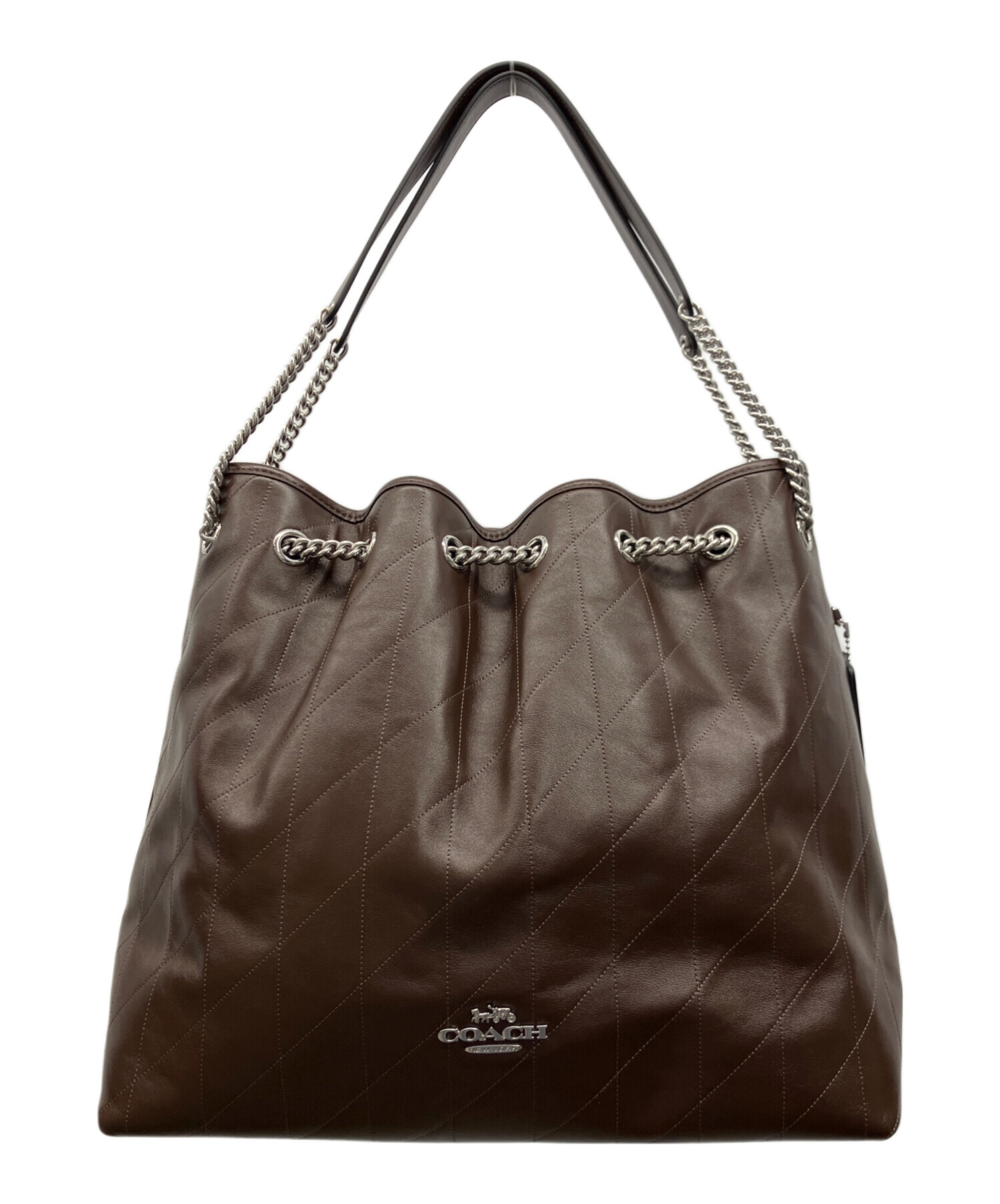 中古・古着通販】COACH (コーチ) チェーンショルダーバッグ ブラウン