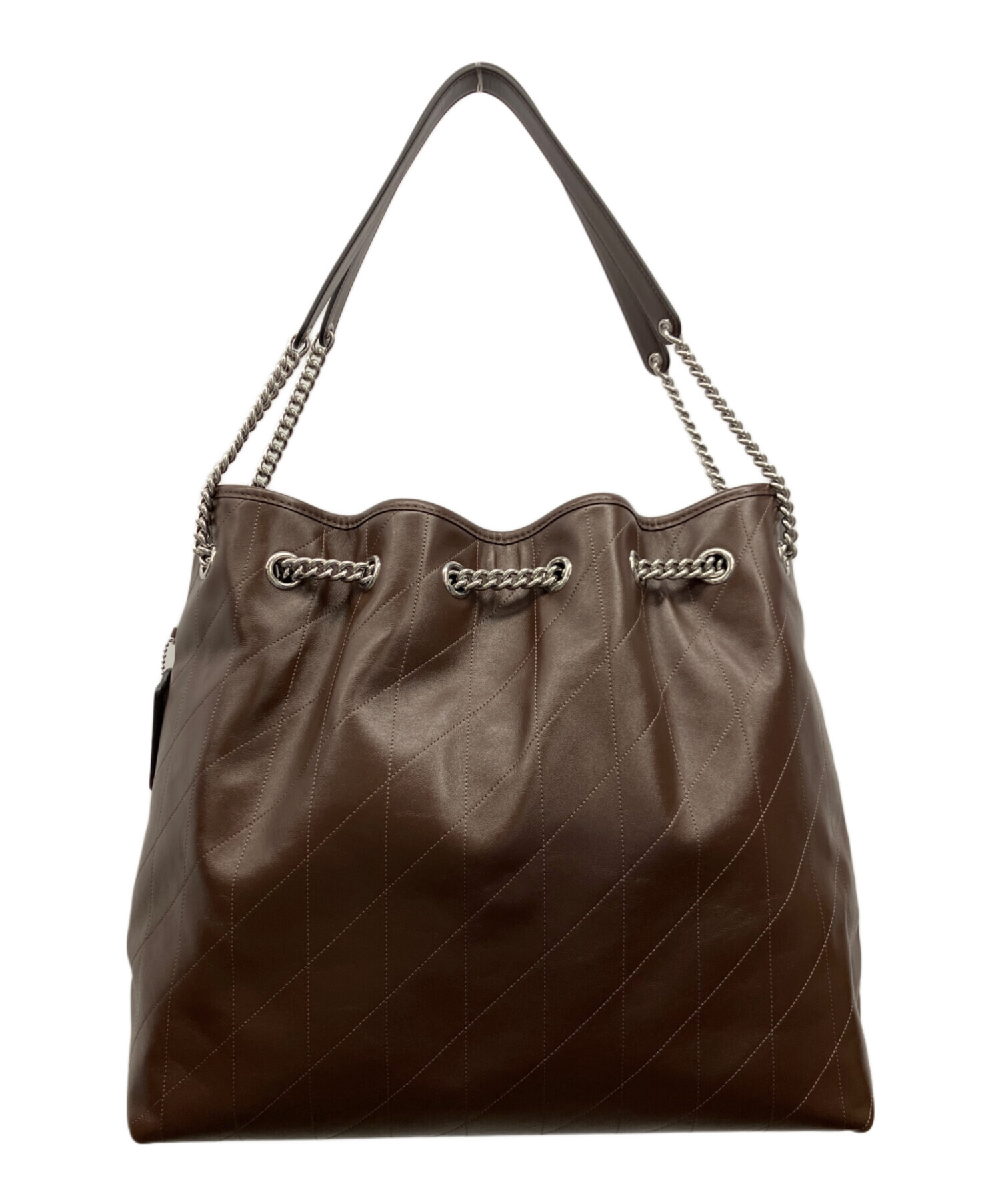 中古・古着通販】COACH (コーチ) チェーンショルダーバッグ ブラウン