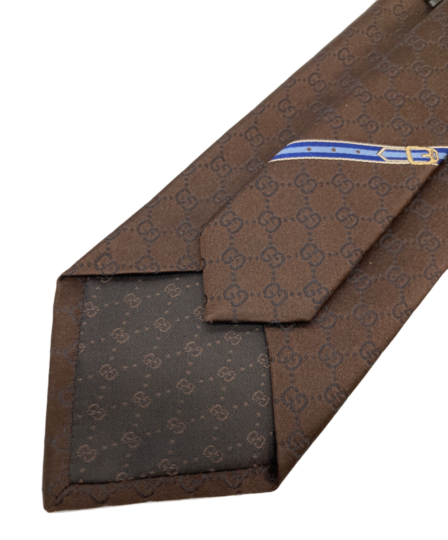 未使用 OLD GUCCI ネクタイ 極上ウール ストライプ柄 スーツ ブラウン 未使用 OLD GUCCI ネクタイ 極上ウール ストライプ柄 スーツ ブラウン