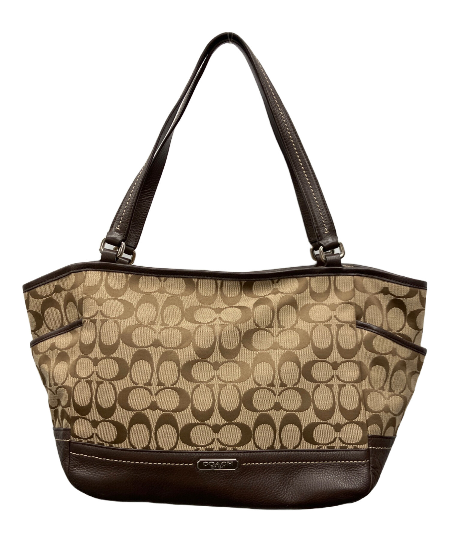 中古・古着通販】COACH (コーチ) トートバッグ ベージュ×ブラウン 