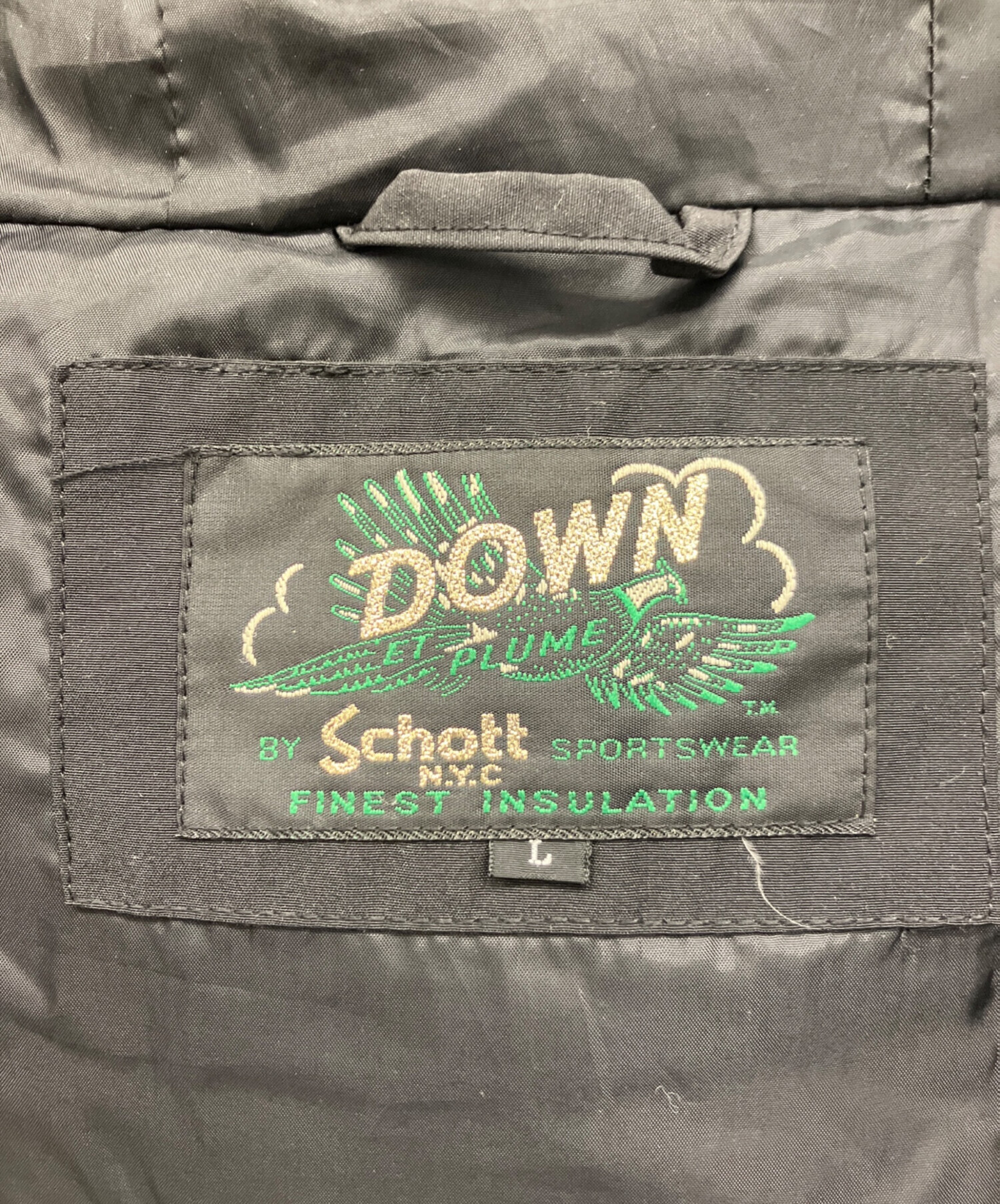 中古・古着通販】Schott (ショット) ダウンジャケット ブラック サイズ 