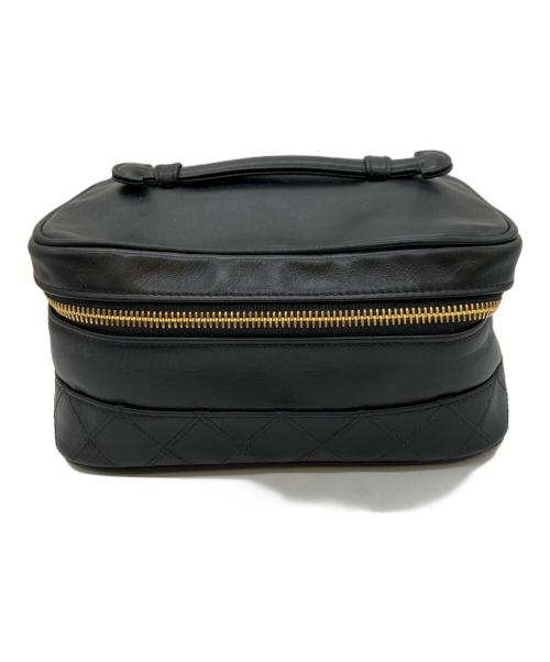 ク*︎様 売り切りCHANELバニティ❗ 中古・古着通販】CHANEL (シャネル) バニティバッグ ブラック×ゴールド