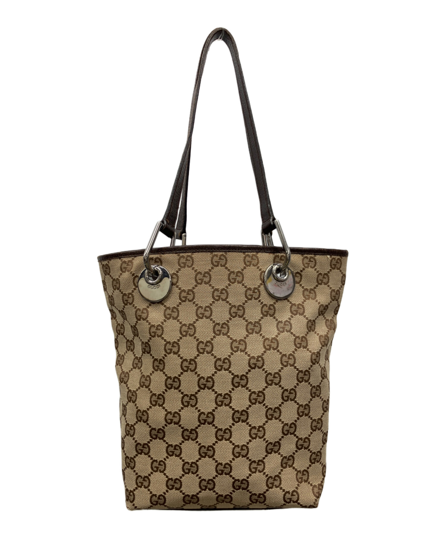 中古・古着通販】GUCCI (グッチ) ハンドバッグ ベージュ×ブラウン 