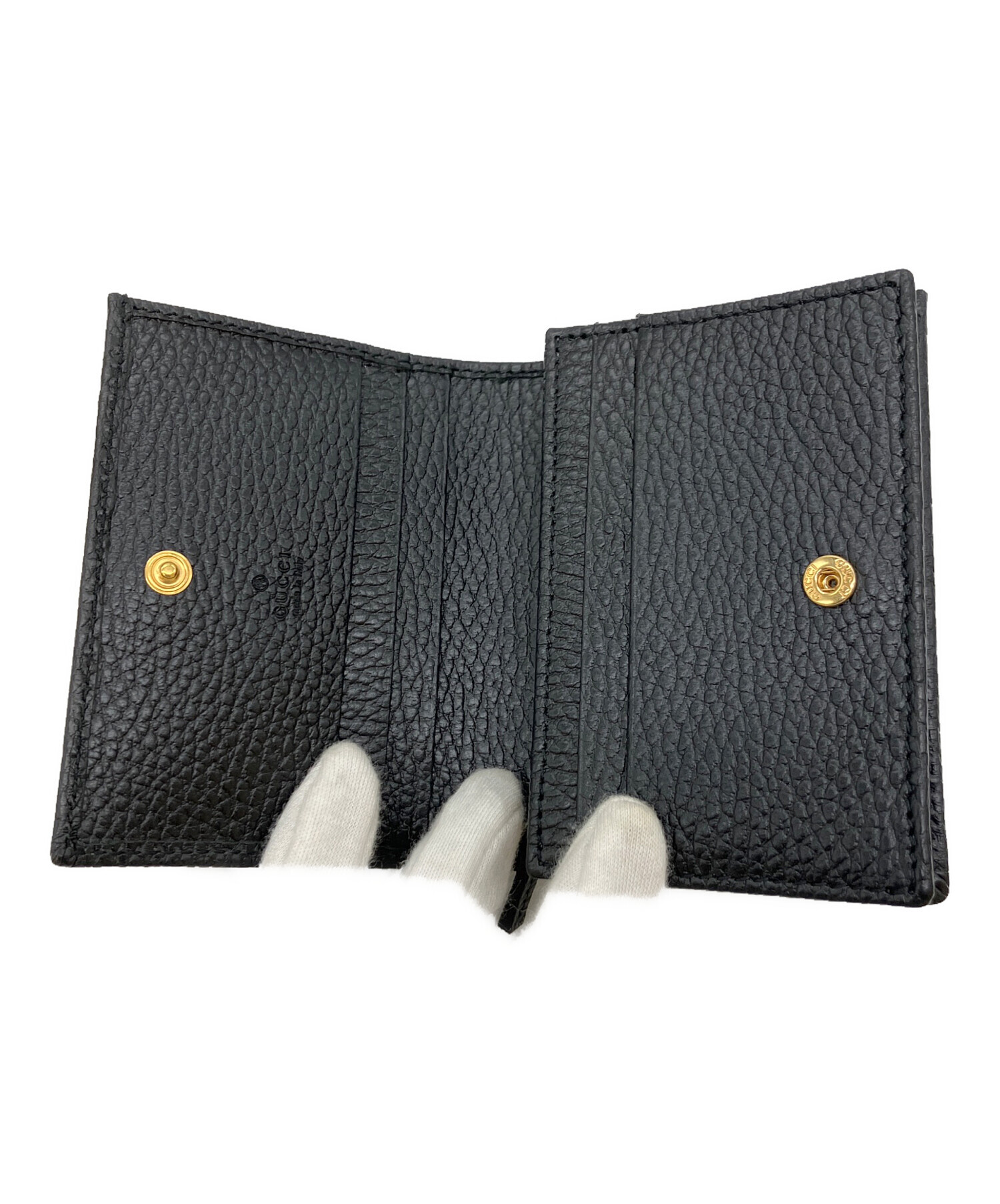 中古・古着通販】GUCCI (グッチ) 2つ折り財布 ブラック｜ブランド