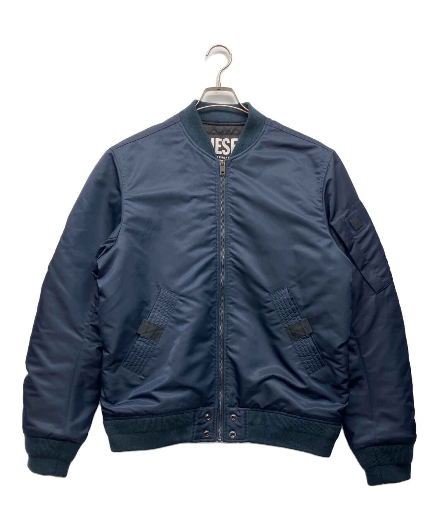 DIESEL MA-1 フライトジャケット メンズS ネイビー 中古・古着通販】DIESEL (ディーゼル) MA-1ジャケット ネイビー サイズ