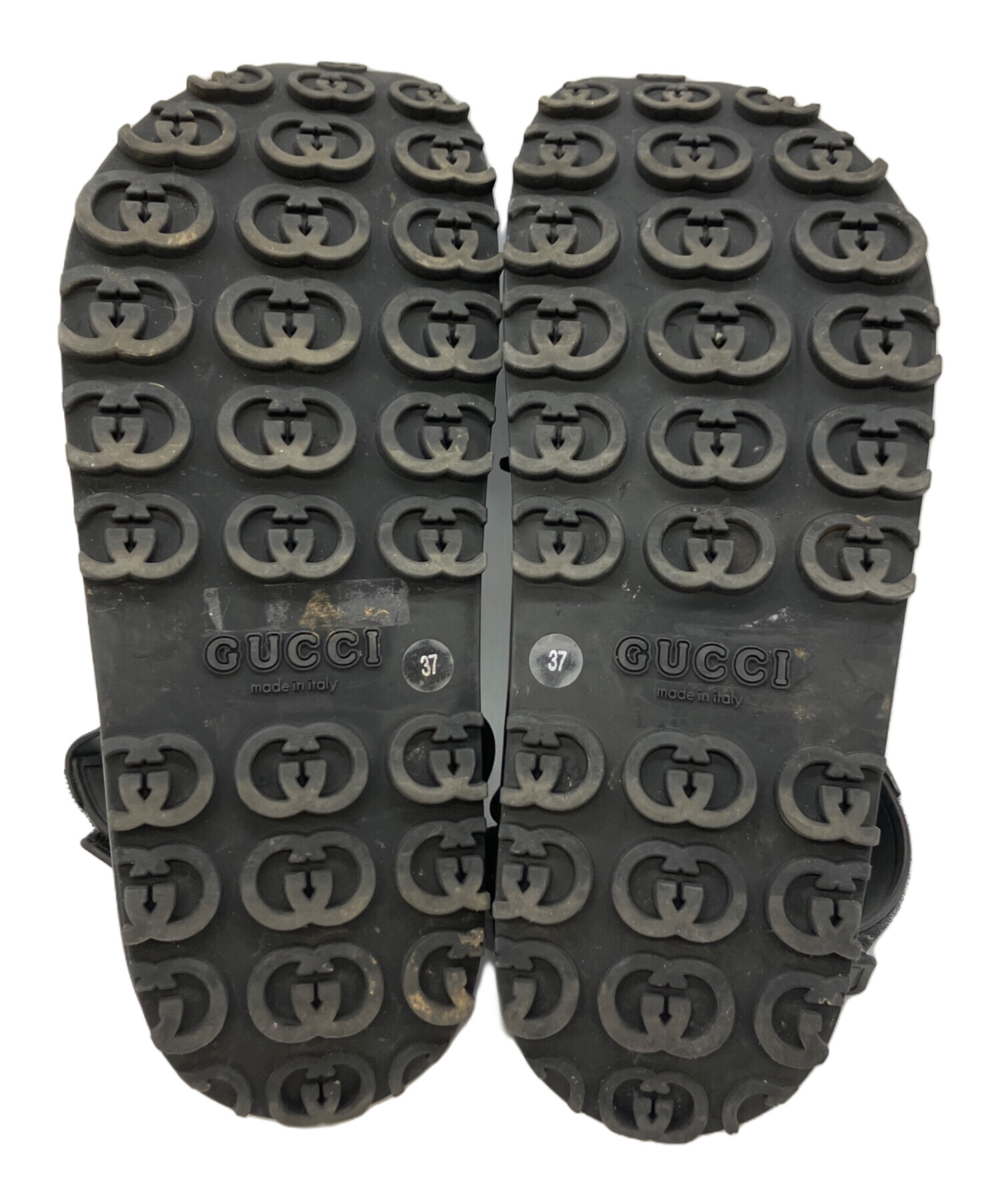 【新品未使用】Gucci グッチ サンダル ビジュアル ストン レア 37 中古・古着通販】GUCCI (グッチ) サンダル ブラック サイズ:37