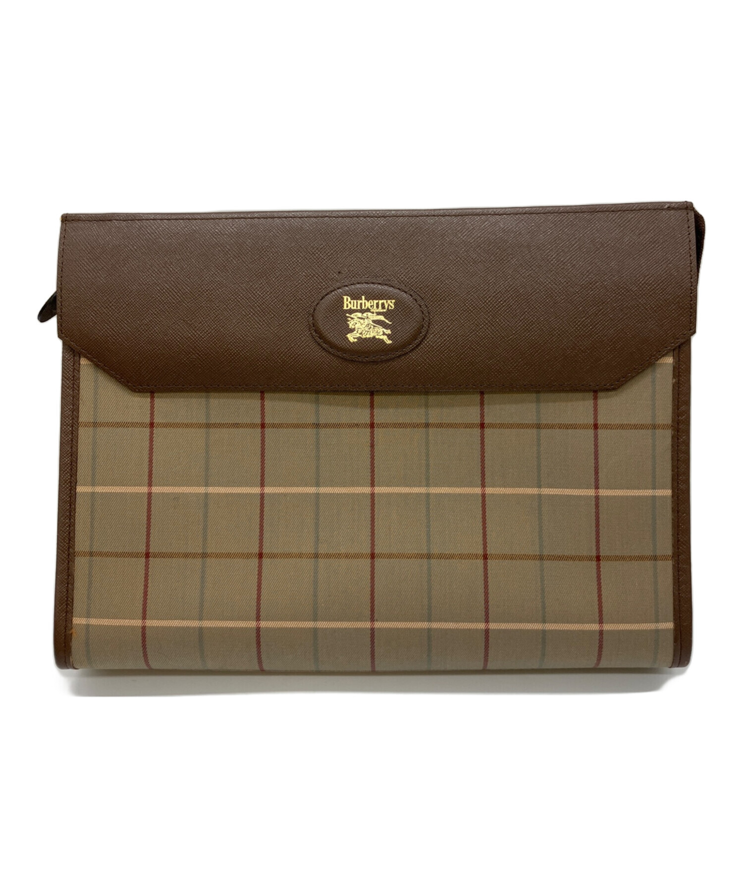 中古・古着通販】BURBERRY (バーバリー) クラッチバッグ ブラウン 