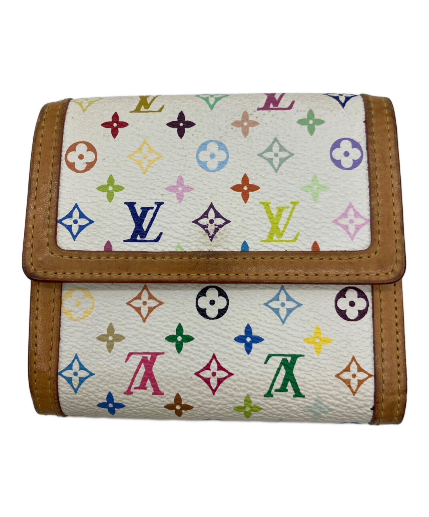 Louis Vuitton 三つ折り財布 ホワイト 中古・古着通販】LOUIS VUITTON (ルイ ヴィトン) 3つ折り財布 ホワイト