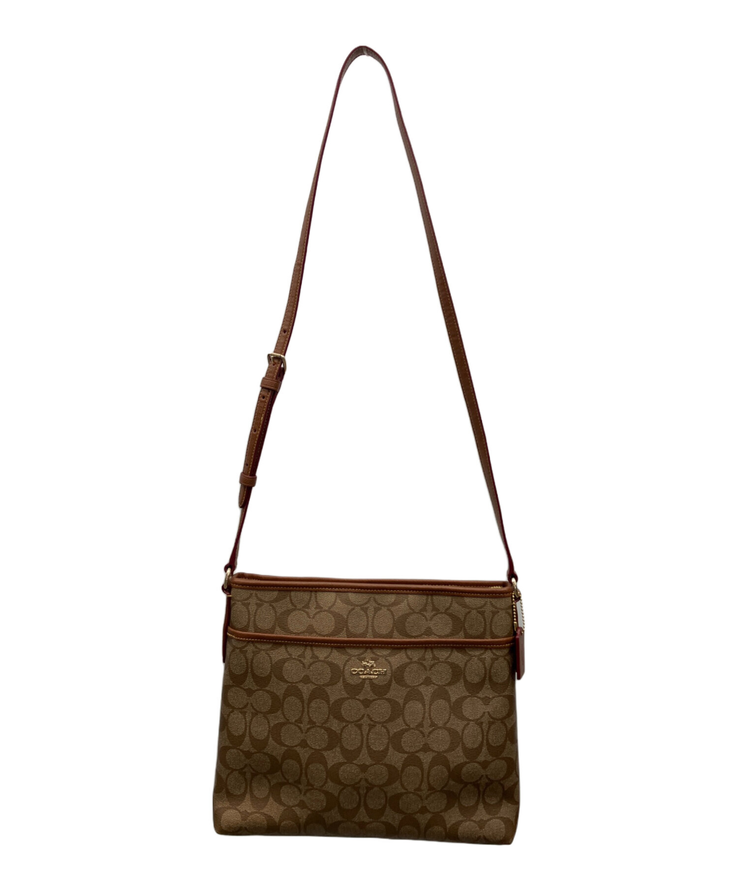 未使用に近い！コーチ　coach  ショルダーバッグ　ブラウン 中古・古着通販】COACH (コーチ) ショルダーバッグ ベージュ×ブラウン