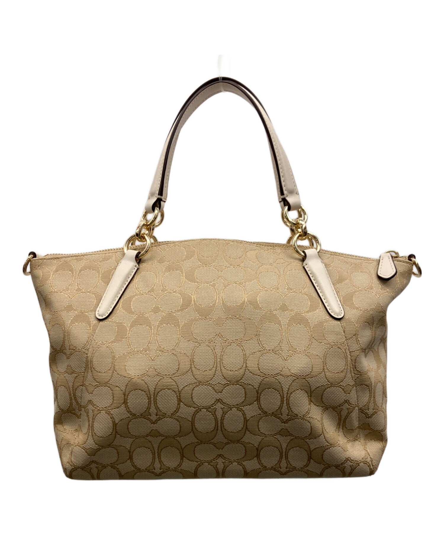 マーク！2wayバッグ！ベージュ 中古・古着通販】COACH (コーチ) 2WAYバッグ ホワイト×ベージュ