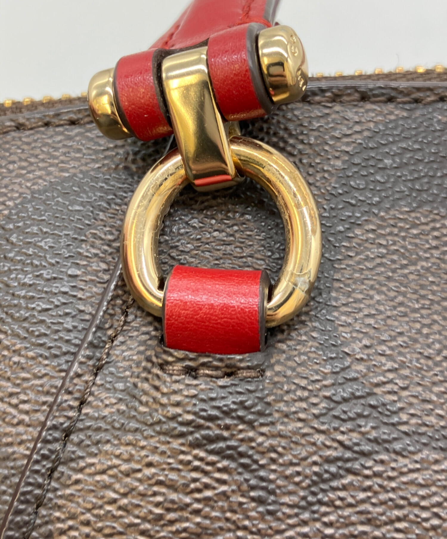 中古・古着通販】COACH (コーチ) 2WAYバッグ ブラウン×レッド