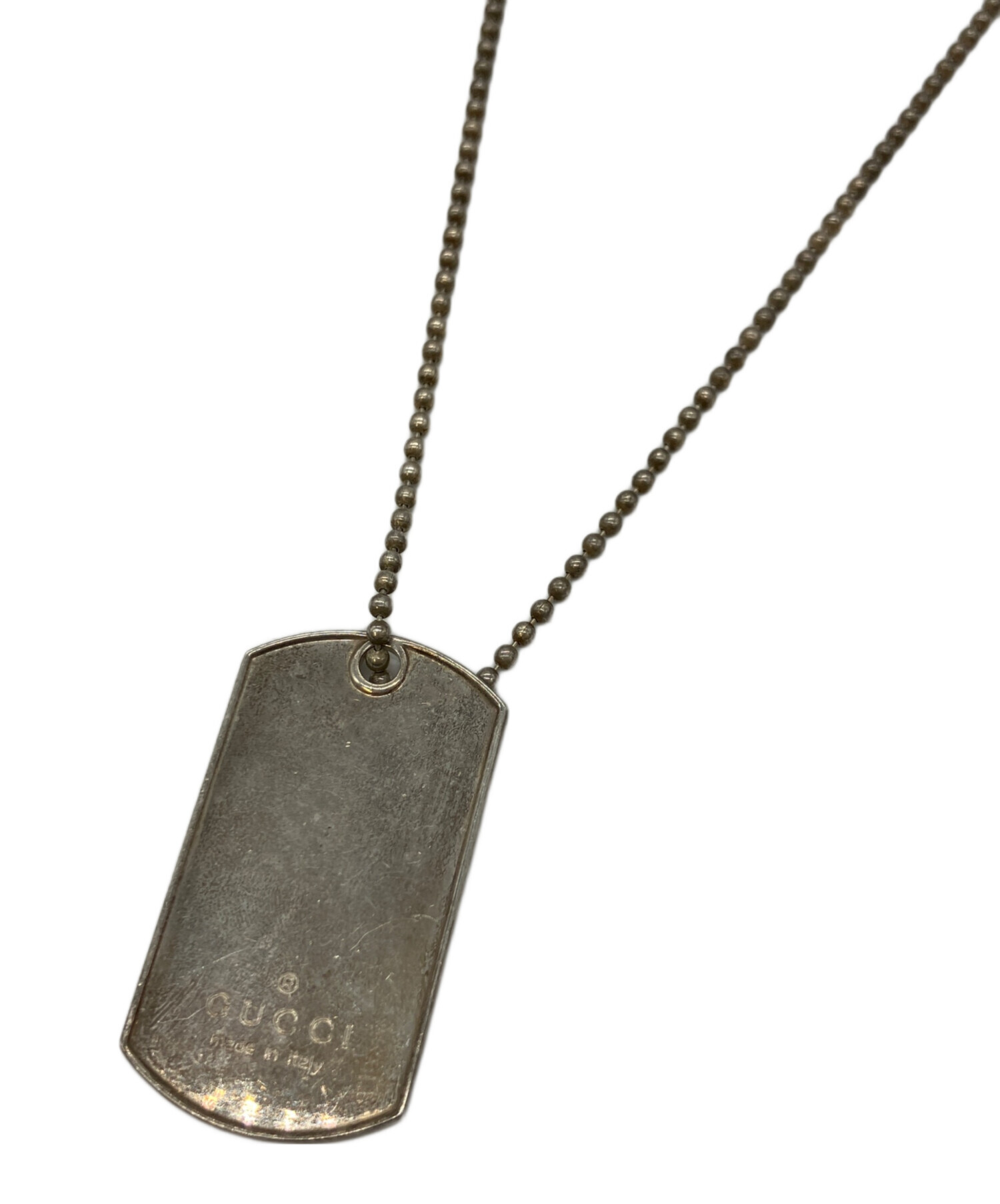 中古・古着通販】GUCCI (グッチ) ドッグタグネックレス シルバー