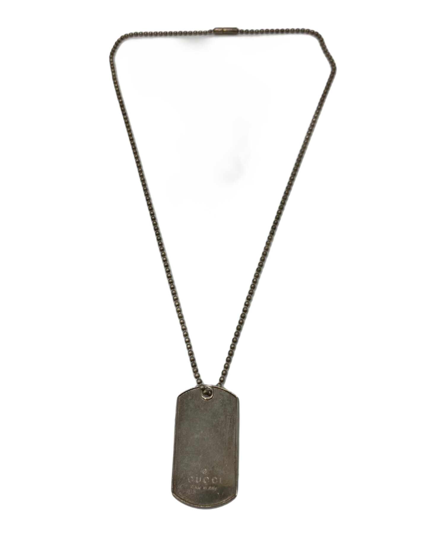 中古・古着通販】GUCCI (グッチ) ドッグタグネックレス シルバー