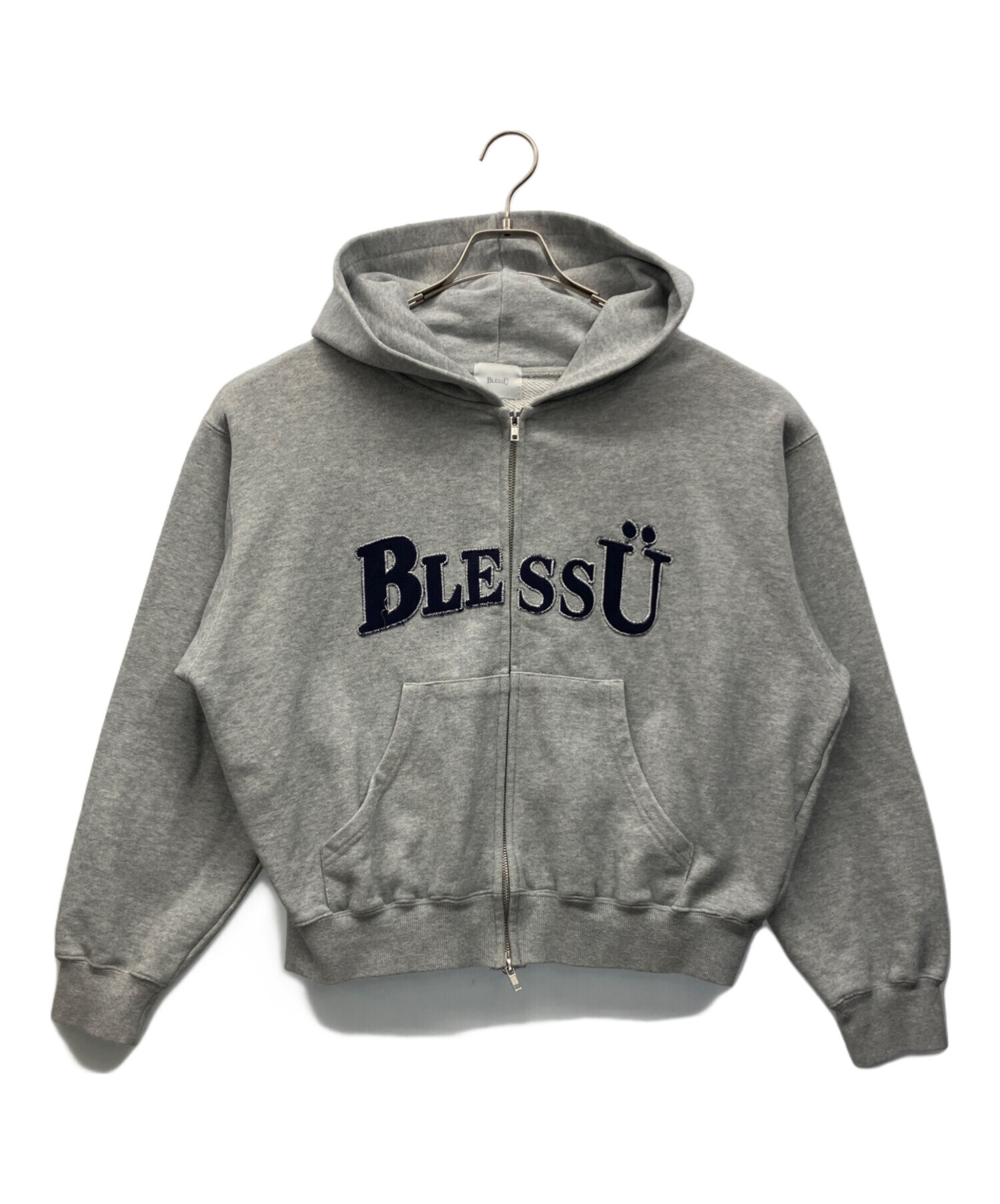 BlessU グレー フード付きパーカー 中古・古着通販】BLESS U (ブレスユー) ジップパーカー グレー サイズ