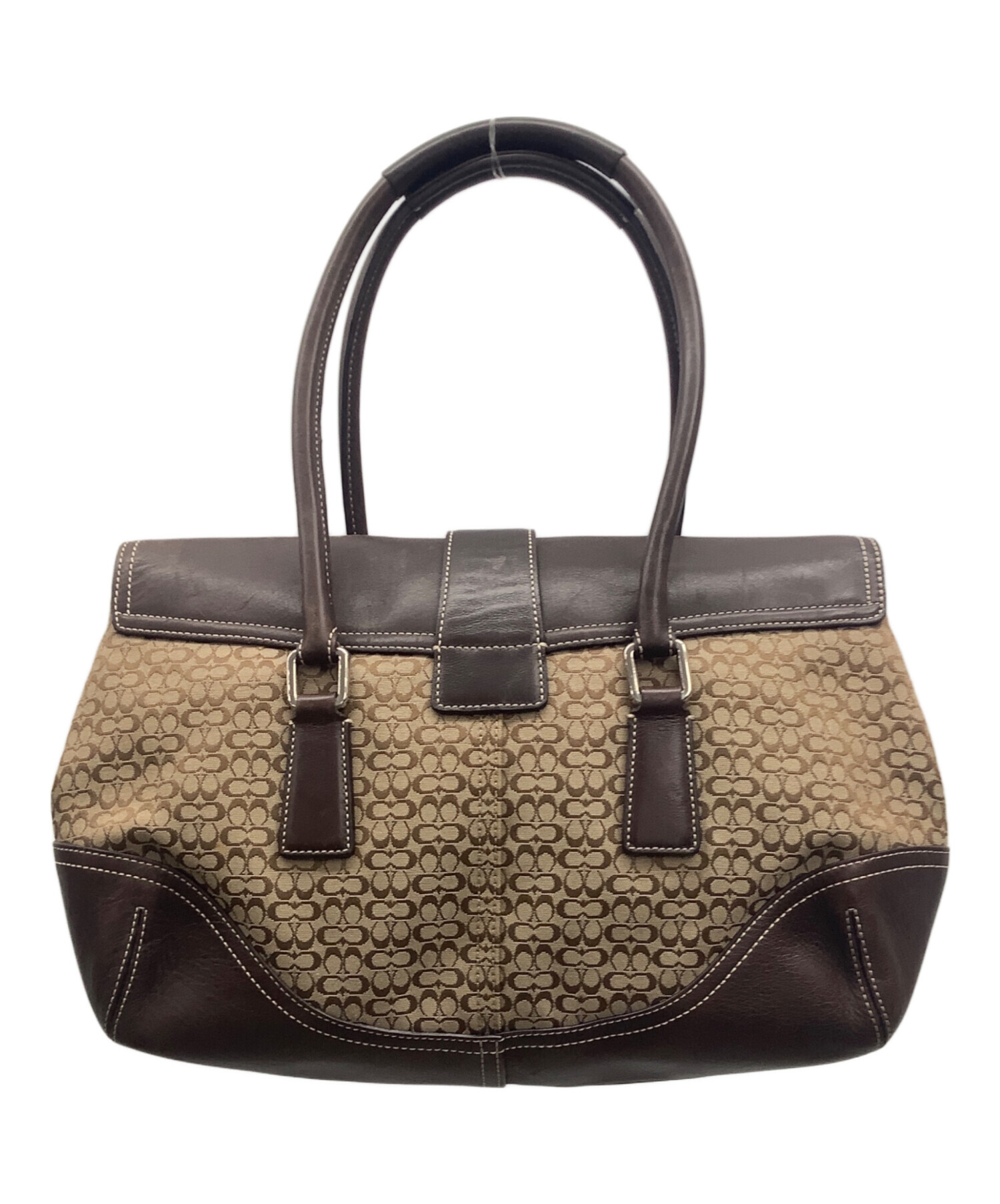 中古・古着通販】COACH (コーチ) ハンドバッグ ブラウン×ベージュ 