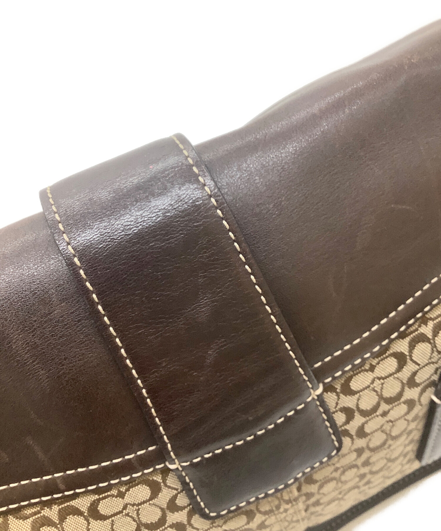 中古・古着通販】COACH (コーチ) ハンドバッグ ブラウン×ベージュ 