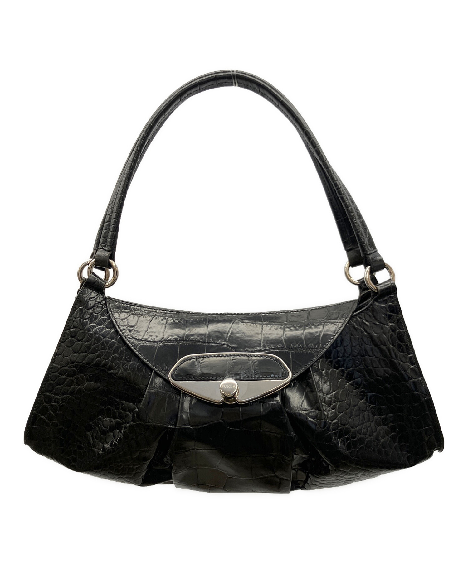 中古・古着通販】FURLA (フルラ) ハンドバッグ ブラック｜ブランド 