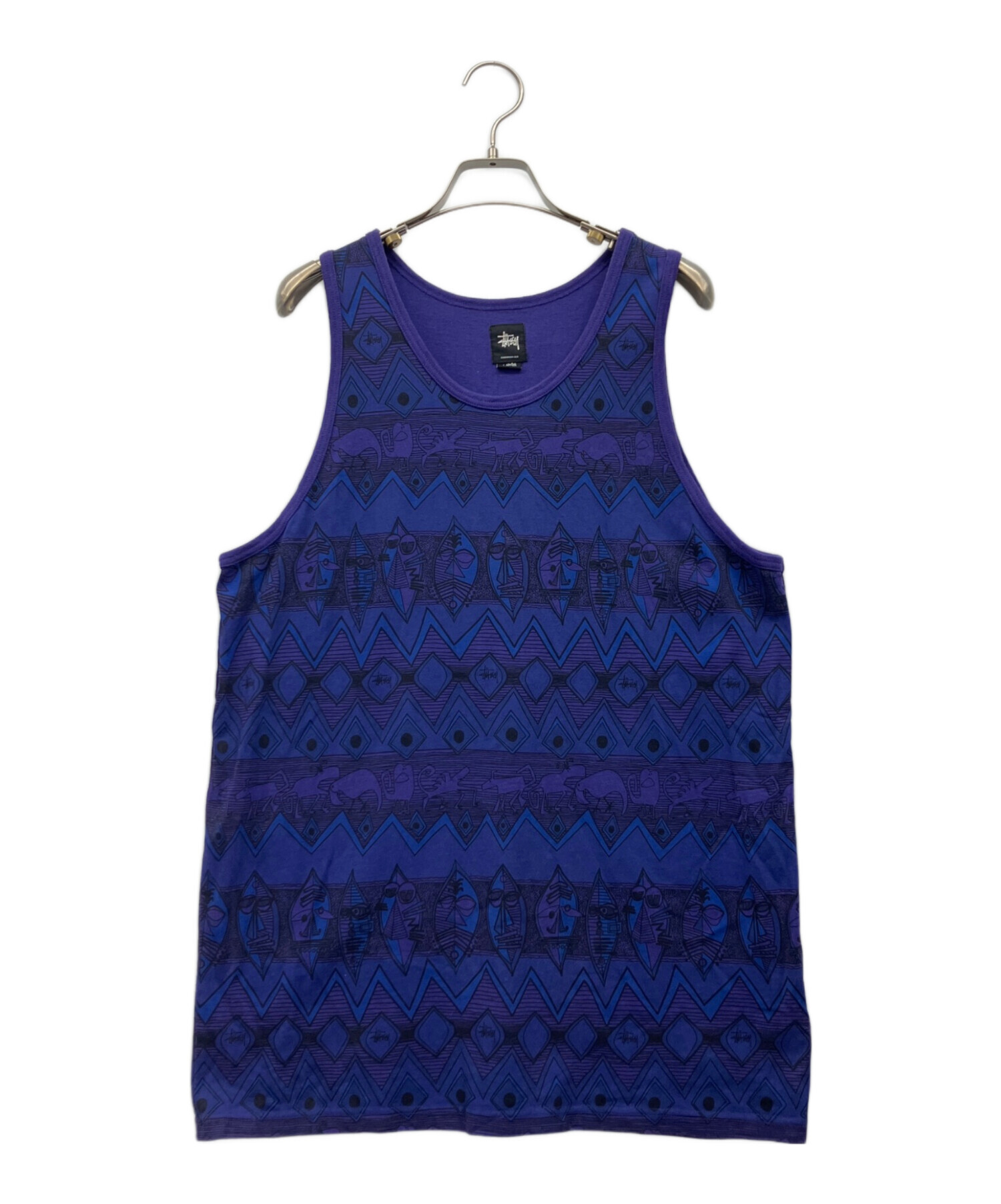 【STUSSY ステューシー（タンクトップ｜トップス）：メンズ 楽天市場】STUSSY タンクトップ　背中ロゴ　シンプル　ストリート　青　古着】 トップス