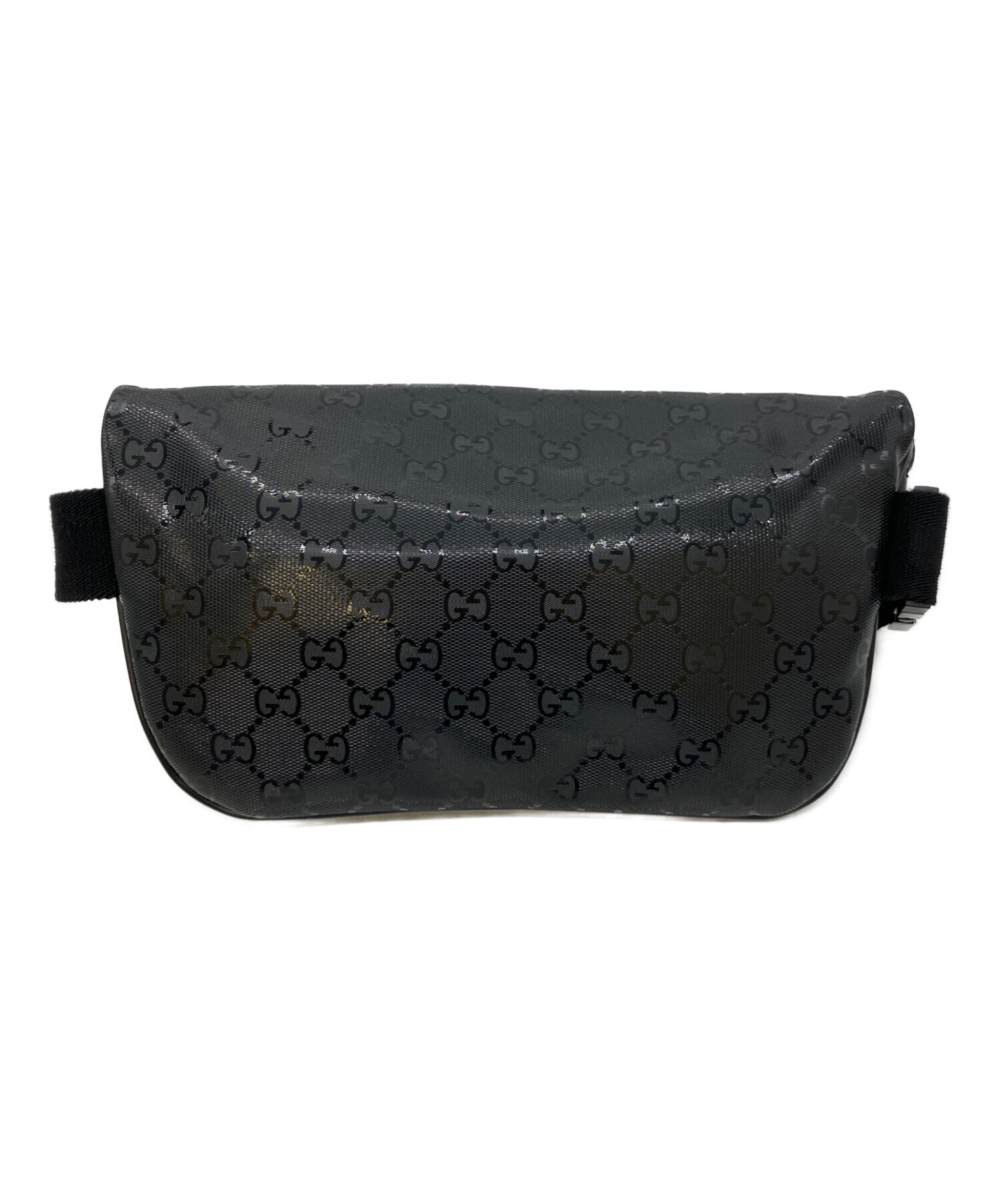 中古・古着通販】GUCCI (グッチ) GGインプリメ ベルトバッグ ブラック