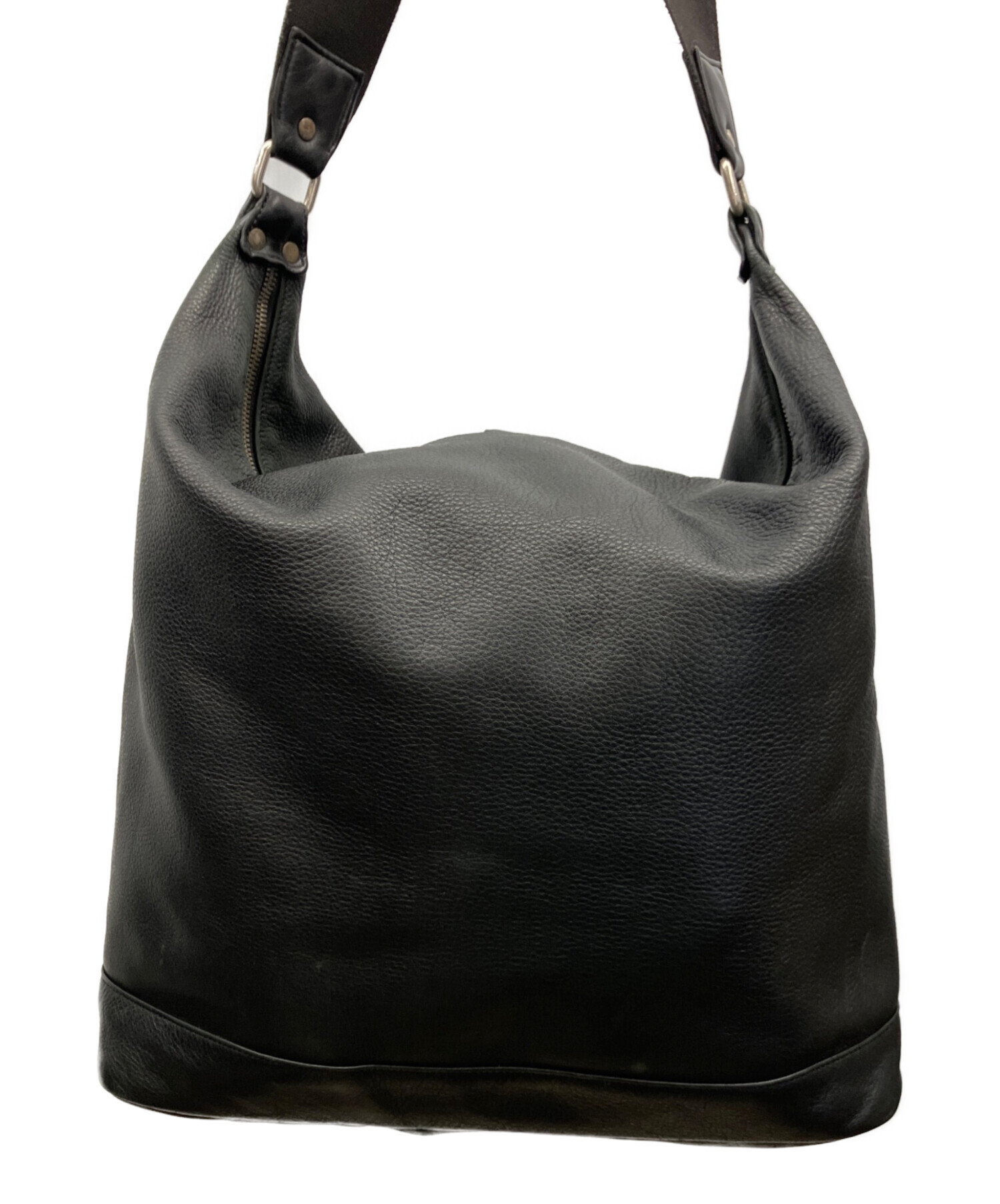 中古・古着通販】PORTER (ポーター) レザーショルダーバッグ ブラック