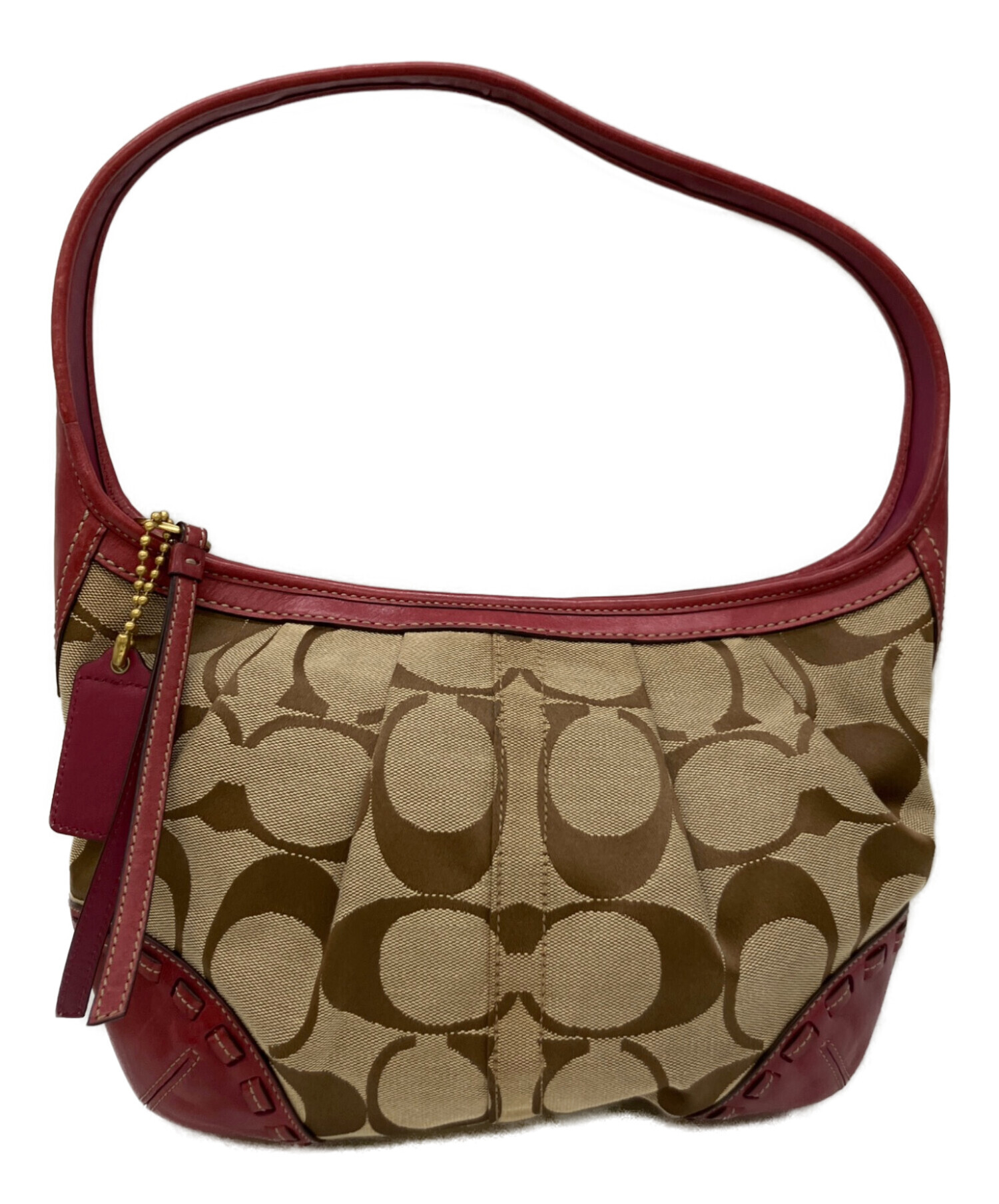 中古✨美品 モノグラム ショルダーバッグko 中古・古着通販】COACH (コーチ) ワンショルダーバッグ ベージュ