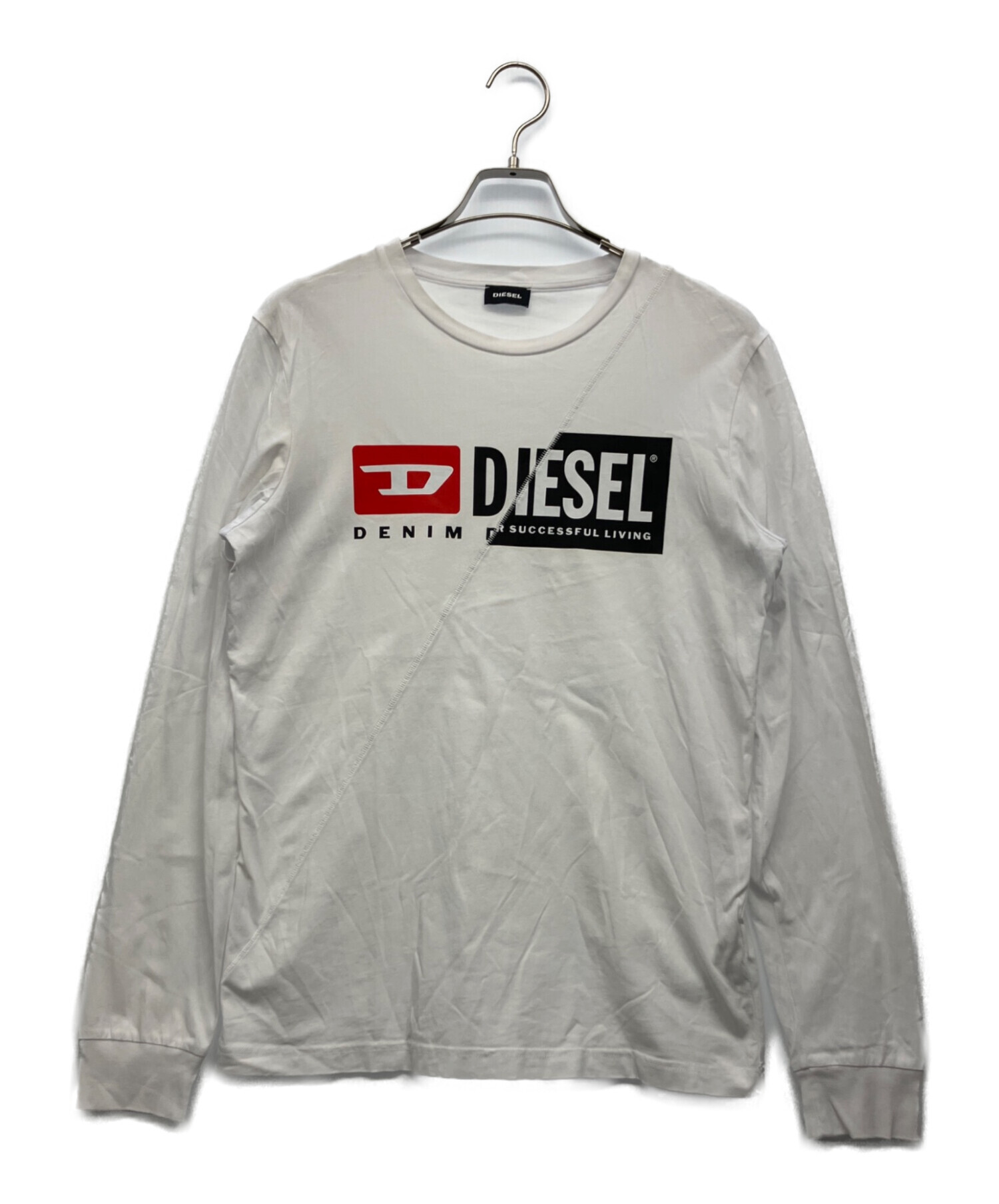 中古・古着通販】DIESEL (ディーゼル) 長袖カットソー ホワイト サイズ 