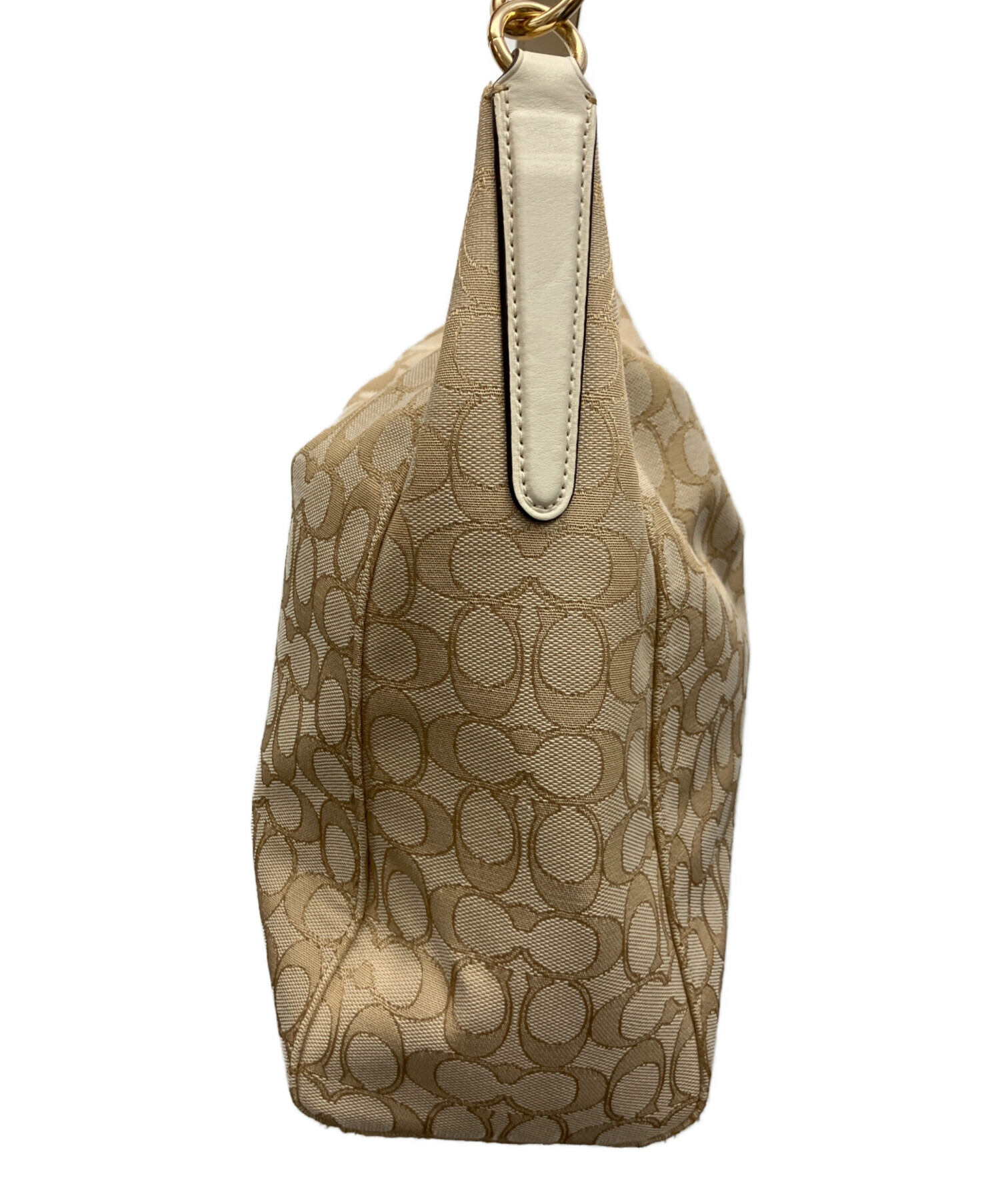 COACH 2way ショルダーバッグ ベージュ 中型 中古・古着通販】COACH (コーチ) 2WAYショルダーバッグ ベージュ