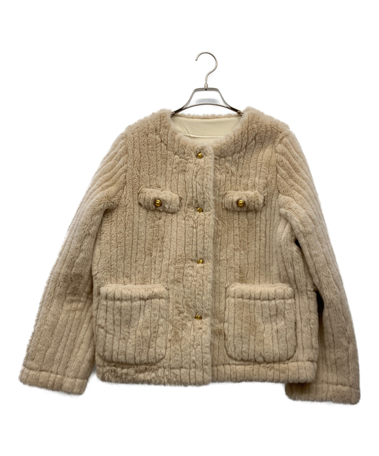 【ヴィンテージ古着】Les Zazous ファー付き ショールカラー ジャケット 中古・古着通販】Lucias (ルシアス) フェイクファージャケット