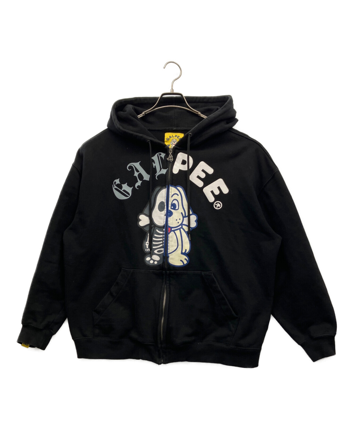 中古・古着通販】GALPEE (ガルピー) ジップパーカー ブラック サイズ:L 