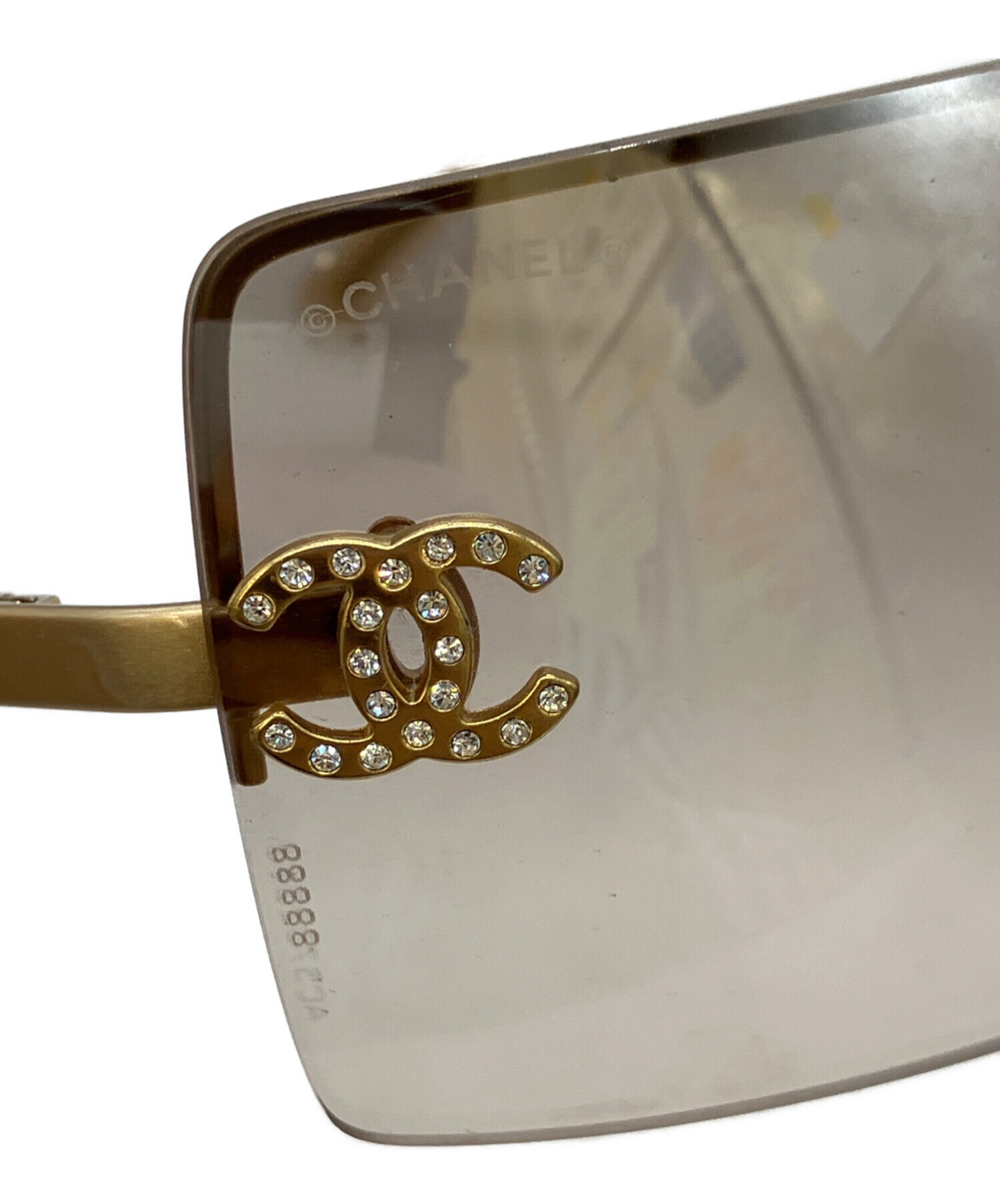 CHANEL シャネル サングラス ゴールド レディース ブランド 中古・古着通販】CHANEL (シャネル) サングラス ゴールド サイズ:62口