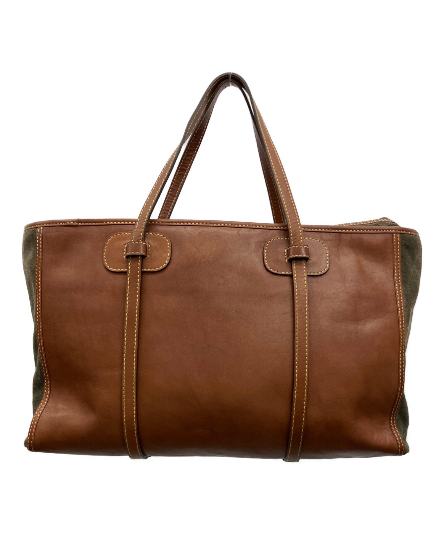 中古・古着通販】LOEWE (ロエベ) トートバッグ グリーン×ブラウン 