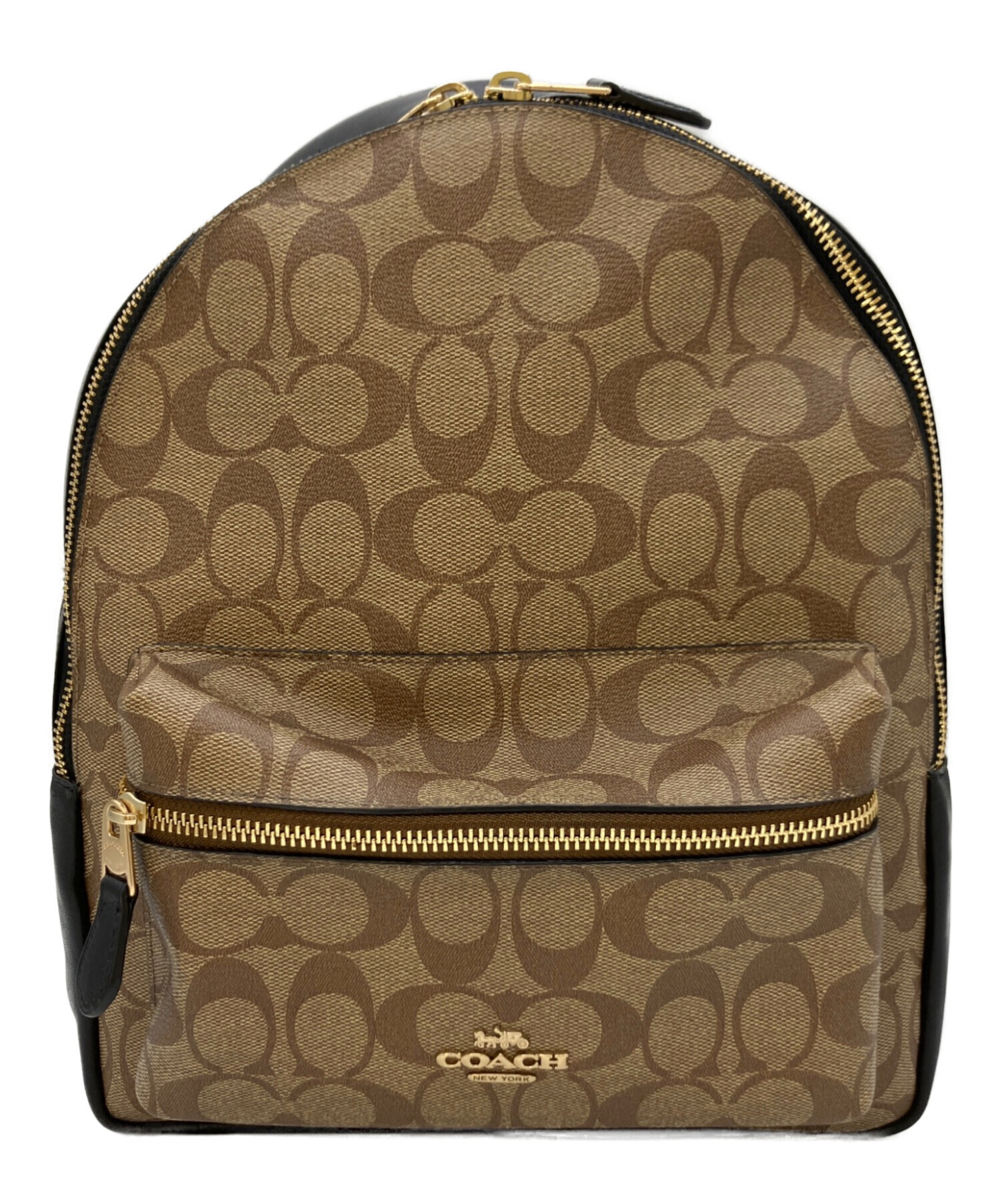 中古・古着通販】COACH (コーチ) リュック ベージュ×ブラック