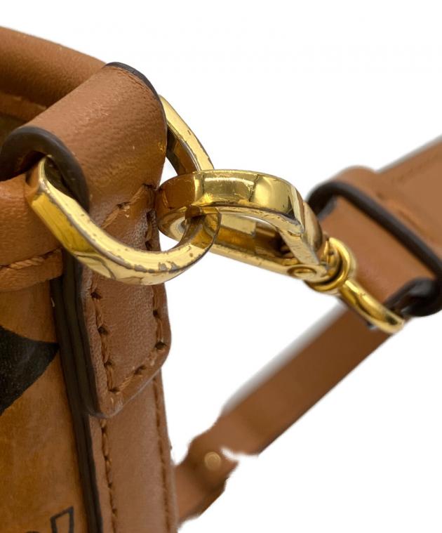 【6/15まで値下げ】MCM ショルダーバッグ ブラウン レザー 中古・古着通販】MCM (エムシーエム) ショルダーバッグ ブラウン