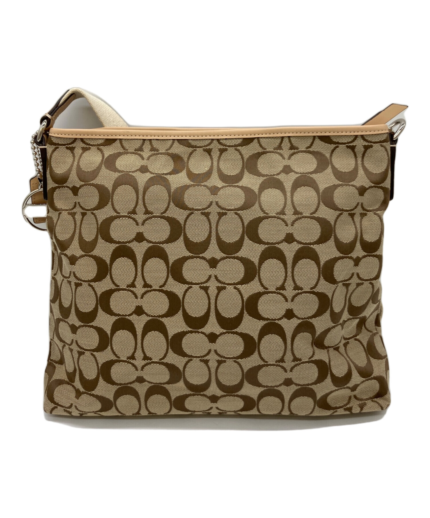 中古・古着通販】COACH (コーチ) ショルダーバッグ ベージュ×ピンク